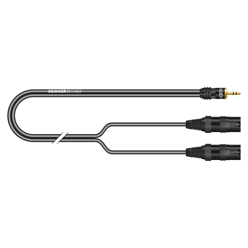 Stereo split cable SC-Onyx, 1 x 0,25 mm² | XLR / mini-jack, HICON
