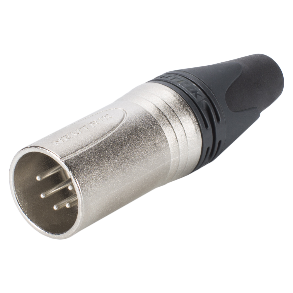 NEUTRIK® XLR, 5-pol , metal-, Soldering-male connector, silver plated contact(s), straight, nickel
