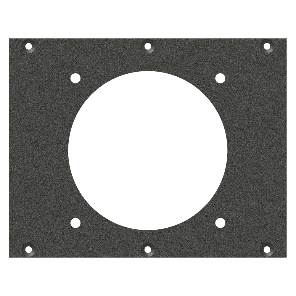 front panel CEE5-Hole, 2 HE, 3 BE for SYS-series, Galvanized sheet steel, colour: grey