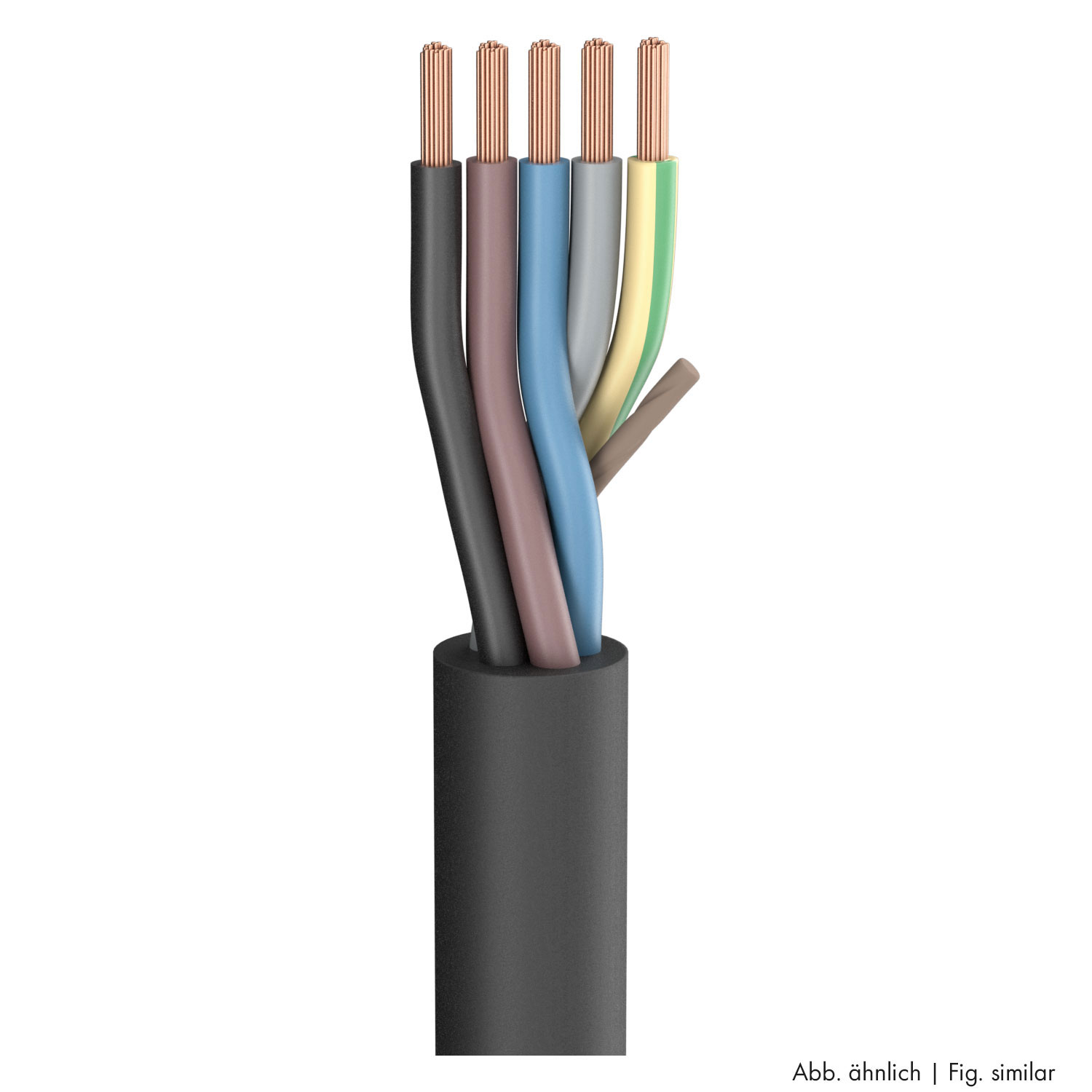 Rubber Sleeve Cable SC-Rubberflex; 5 x 25,00 mm²; rubber, Ø 36,00 mm; black