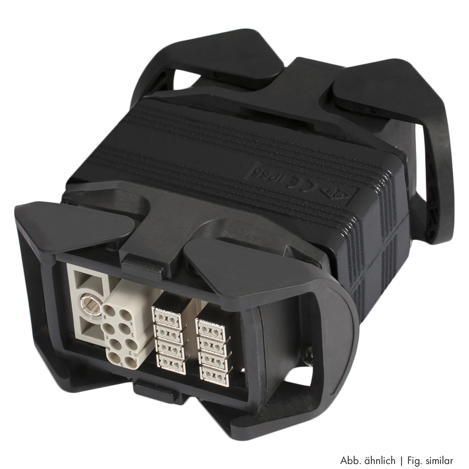 Sommer cable  | Multipin male (HAN-ECO w clamps)/Multipin female (HAN-ECO w. clamps) straight, black