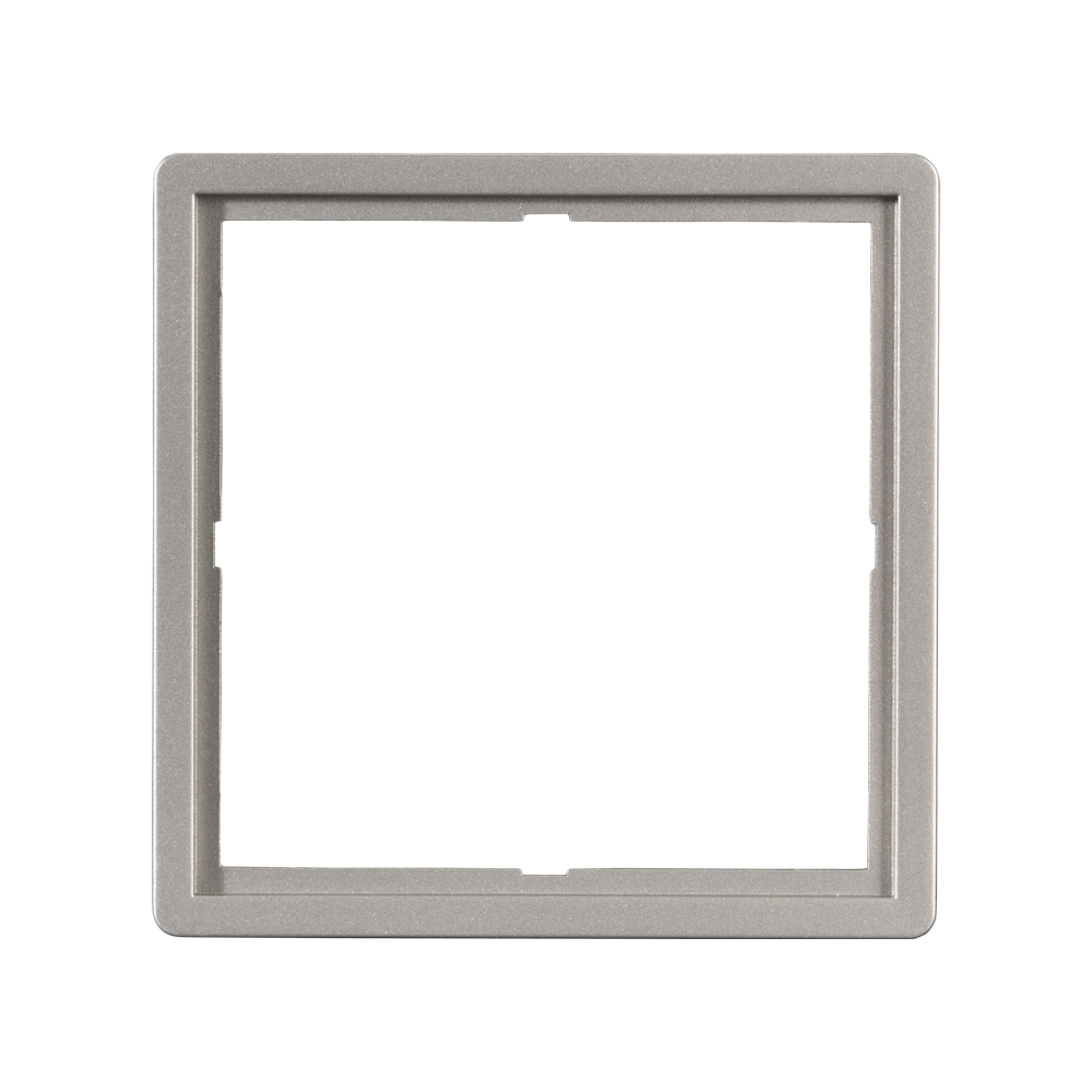 Adapter frame -> switch frame stainless steel , scale: 50x50 mm, plastic, colour: aluminium silver