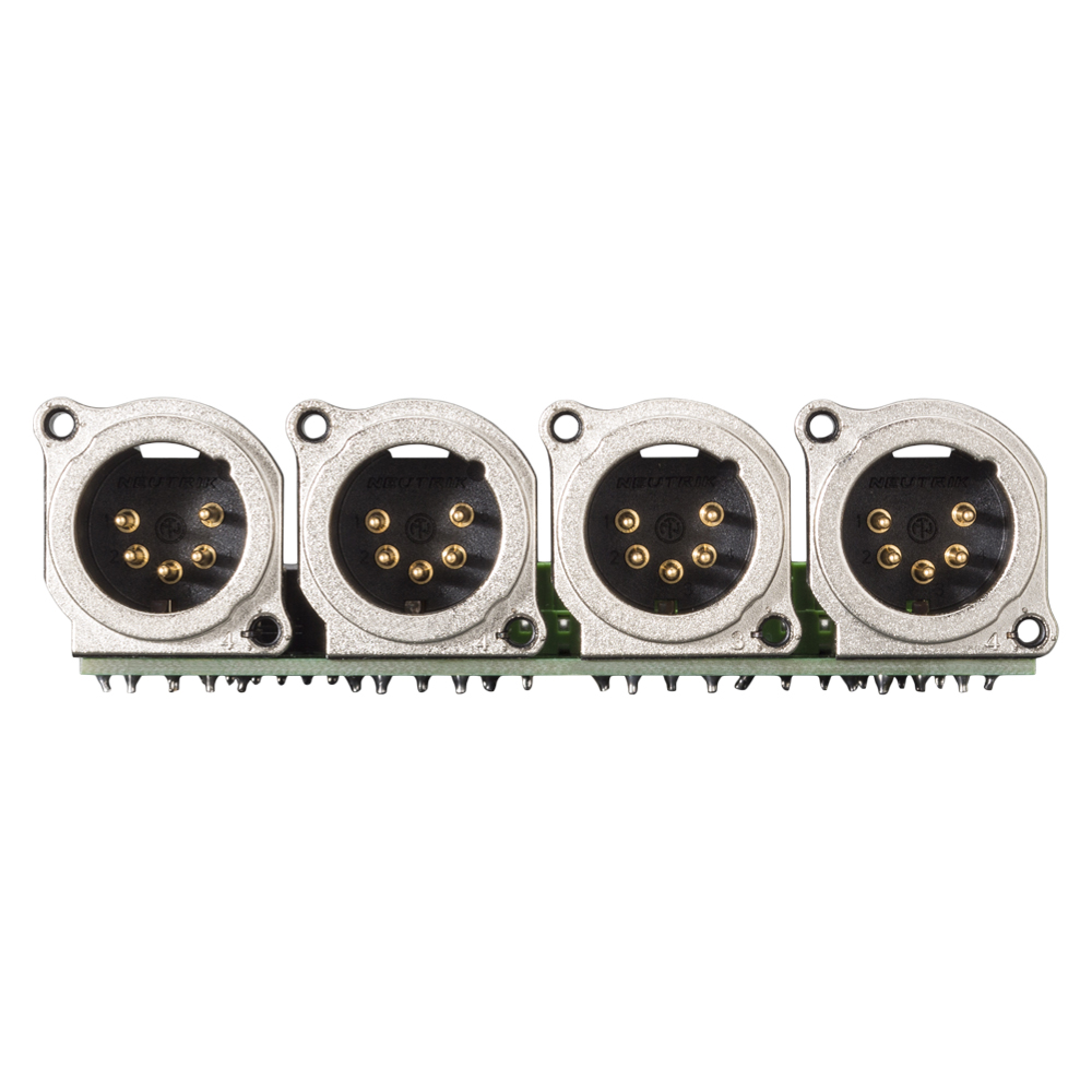 Connector Module 4 x XLR B-Series, 5-pol , 1 HE, 3 BE, metal-, 20 lift terminals + 14-pole blade terminal-, silver plated contact(s), nickel, for SYS-series