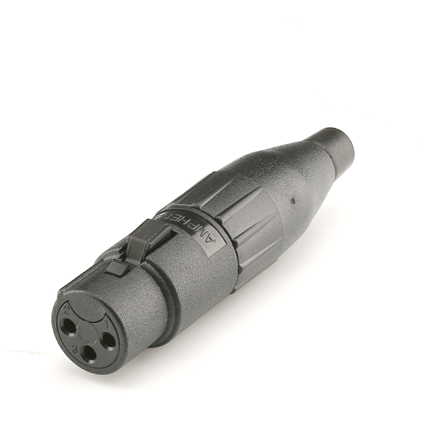 Amphenol XLR, 3-pole , plastic-female connector, silver plated contact(s), straight, black