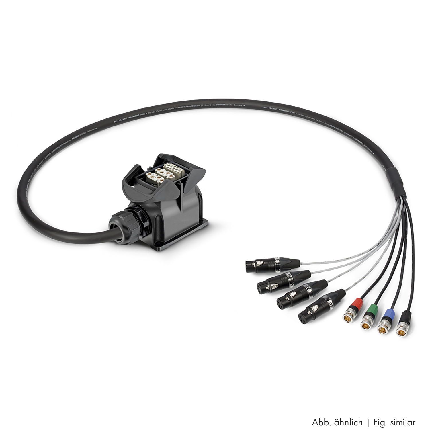 Sommer cable MADI Connection systems , HAN-ECO female, assembly housing w. clamp/rearTWIST® BNC connector male; HARTING/NEUTRIK®