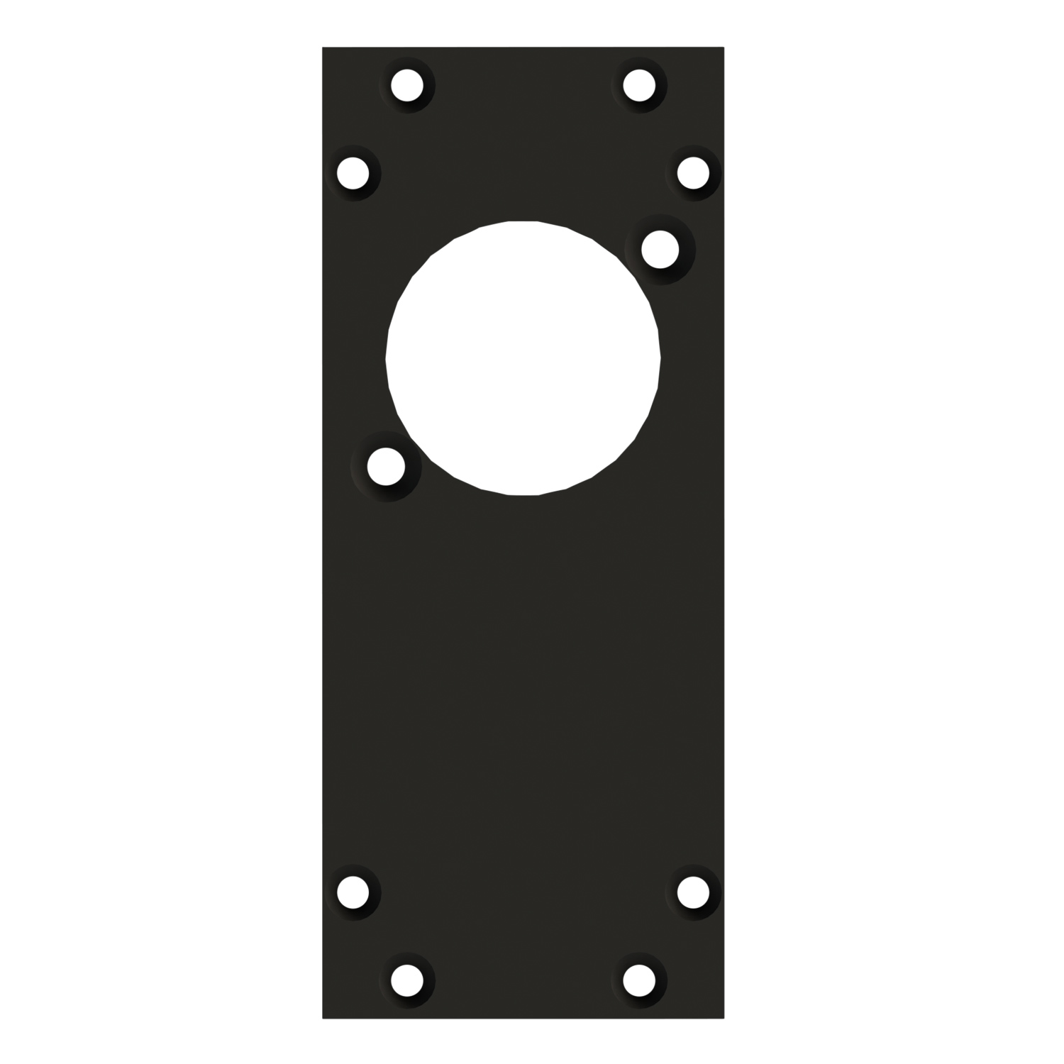 front panel 1 x D-hole, 90 ° turned, 2 HE, 1 BE for SYS-series, 2.5 mm galvanized steel sheet, colour: grey
