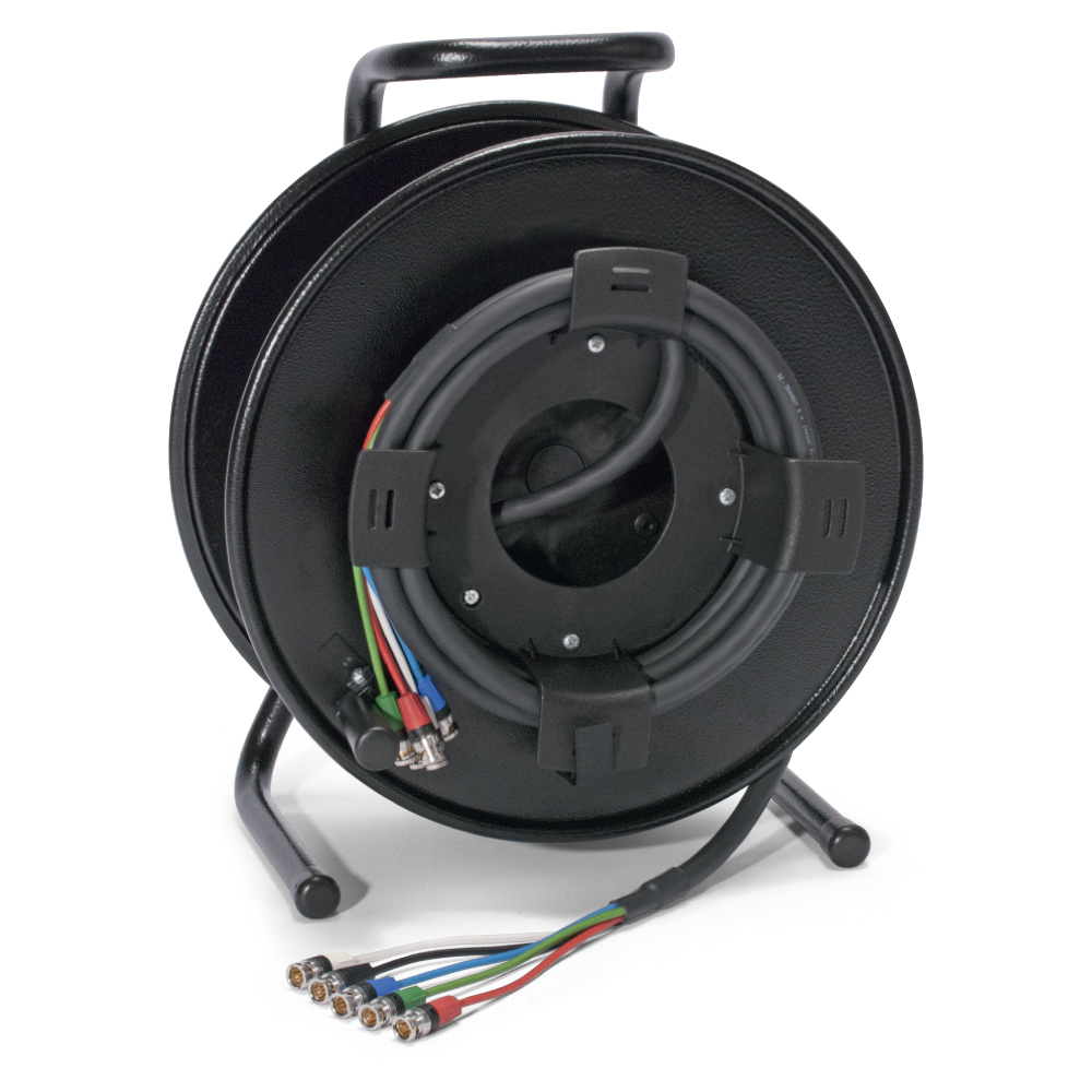 Sommer cable MADI Connection system , rearTWIST® BNC connector male; NEUTRIK®; on SCHILL HT series cable reel with auxiliary coil KOMB.RM