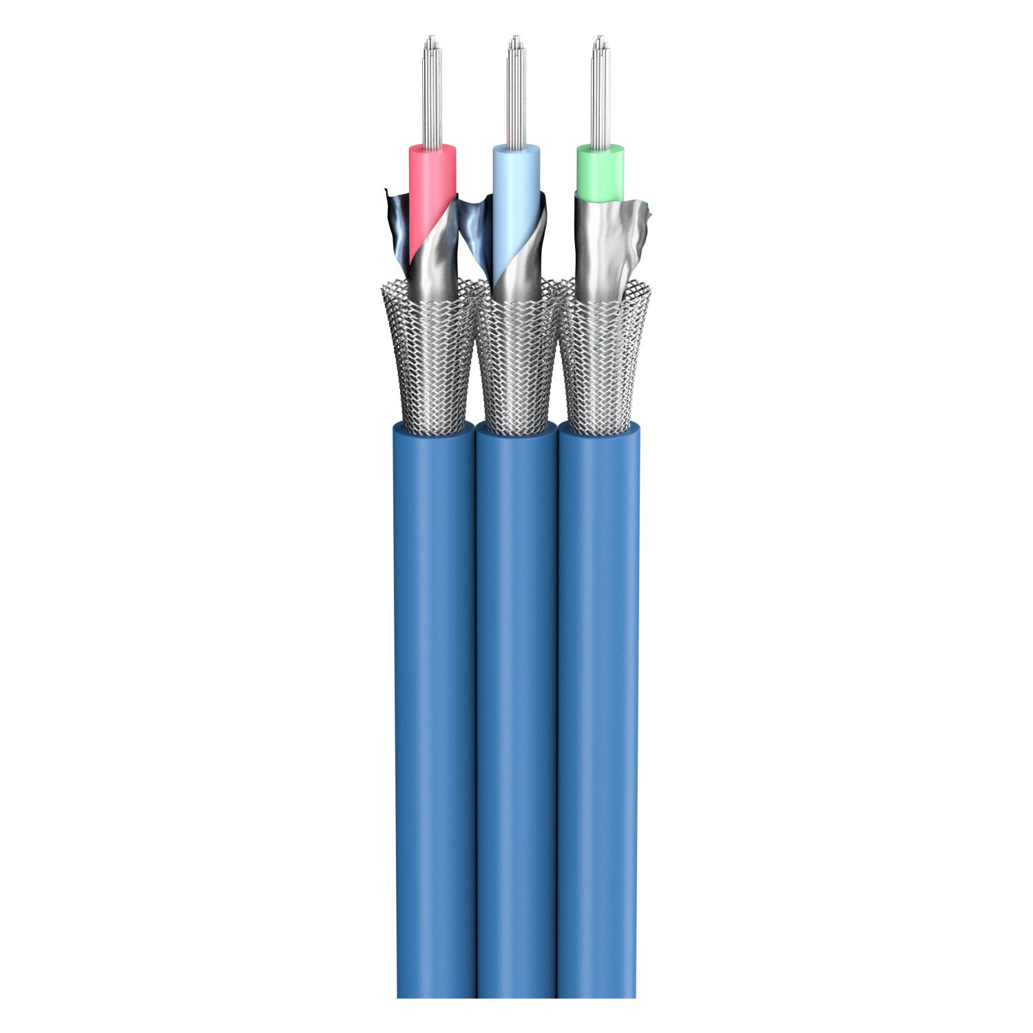 video cable SC-Altera Split; video: 3 x 0,66; PVC; 18 x 6.2 mm; blue