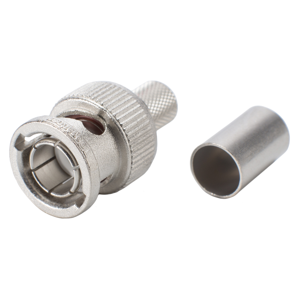 Telegärtner BNC HD-SDI crimp-male connector, straight, nickel