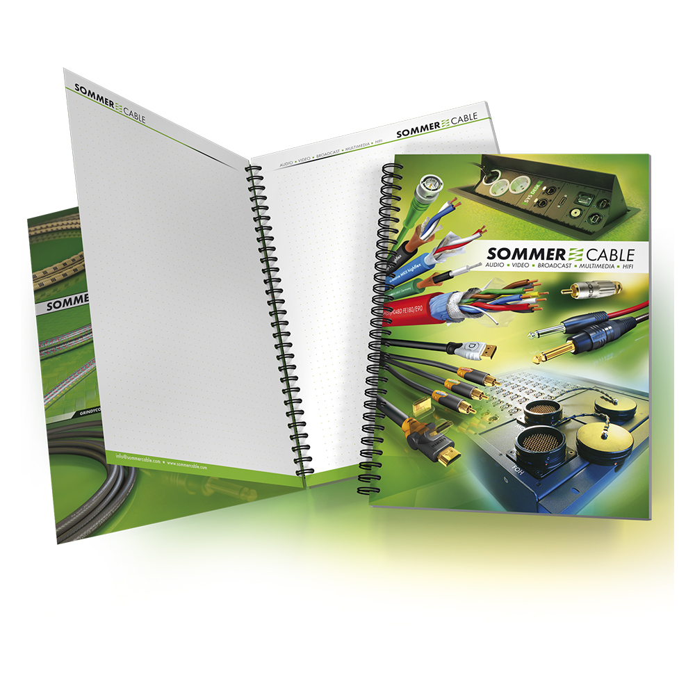 Sommer cable notepad, width: 180 mm, height: 255 mm, green