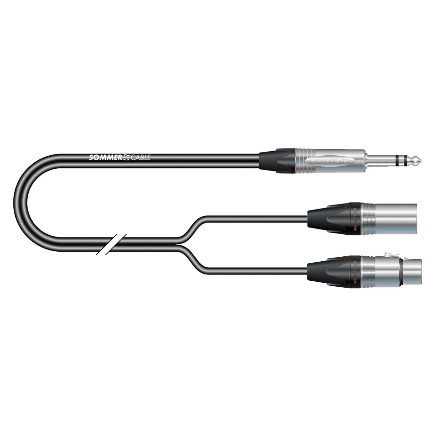 Patch cable, balanced SC-Onyx, 1 x 0,25 mm² | XLR / jack, NEUTRIK®