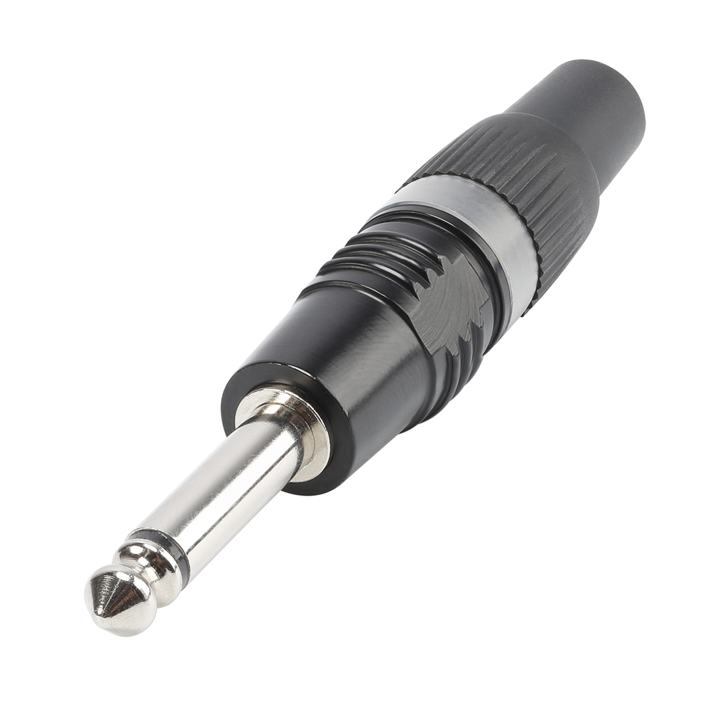 HICON jack (6,3mm)  2-pole Cap: plastic-male connector, straight, black