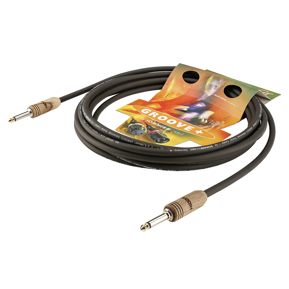 Instrument cable SC-SPIRIT LLX, HICON WOODPLUG, 1 x 0,38 mm² | jack / jack, HICON