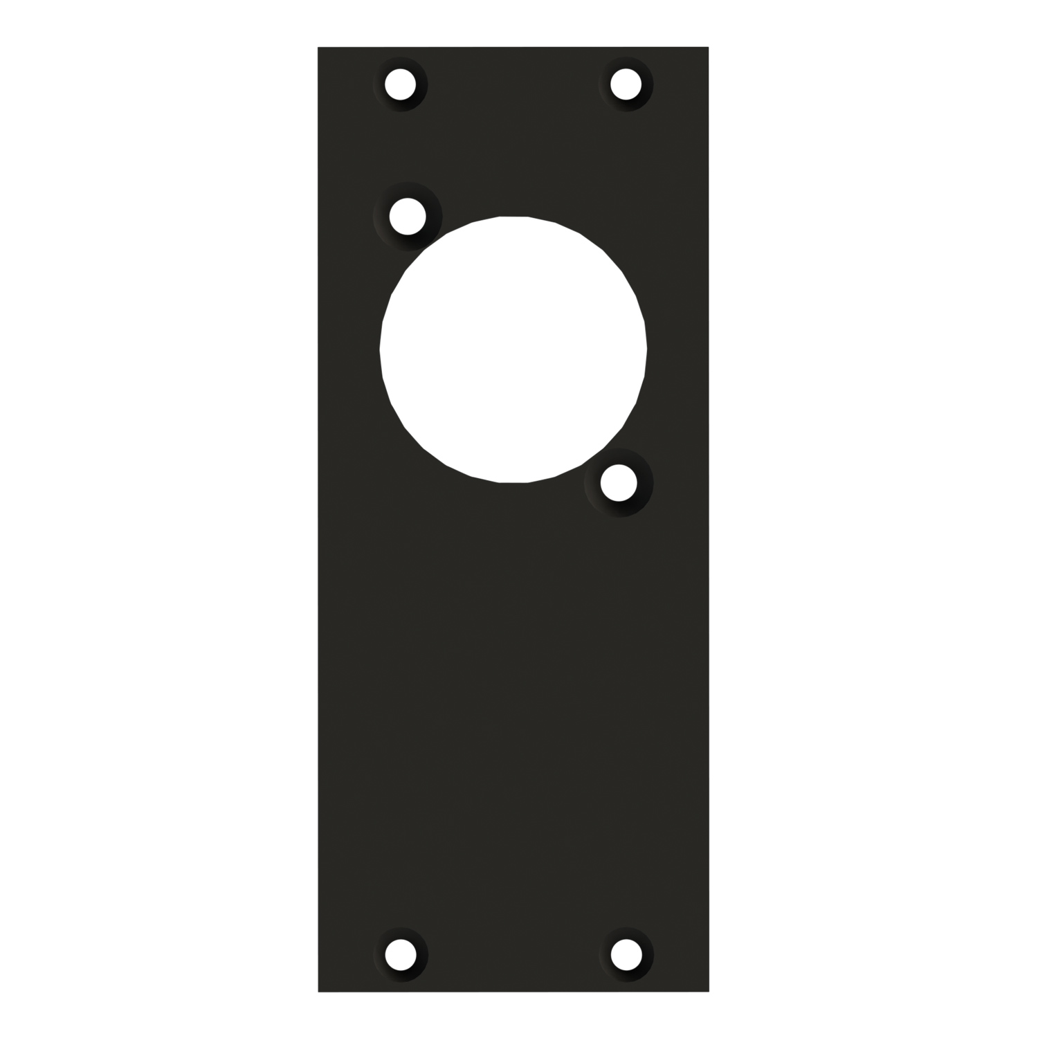front panel 1 x D-hole, 2 HE, 1 BE for SYS-series, 2.5 mm galvanized steel sheet, colour: grey