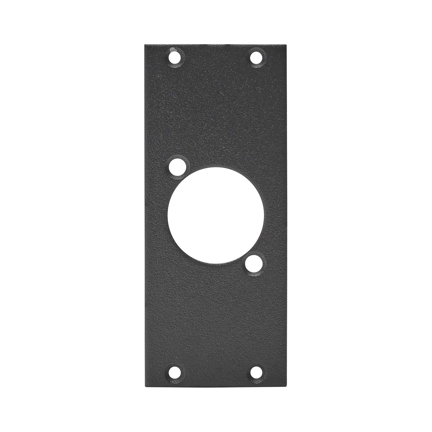 front panel 1 x D-hole centered, 2 HE, 1 BE for SYS-series, Galvanized sheet steel, colour: grey