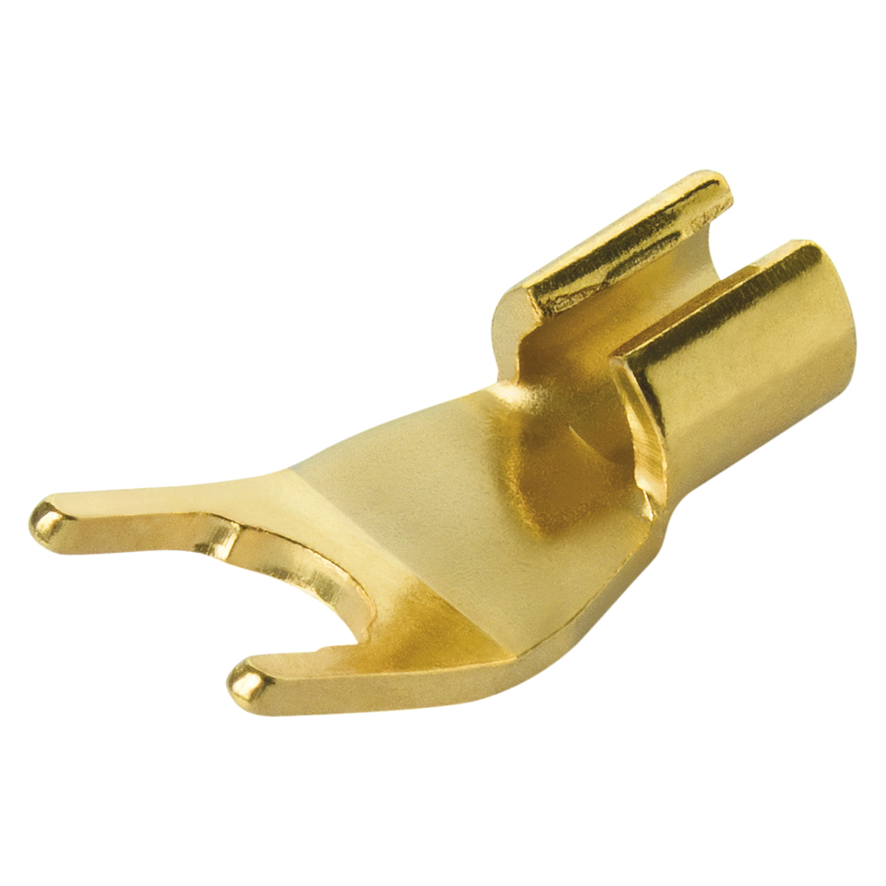 HICON Cable lug 30° angled, 1-pol , metal-, crimp-male connector, gold plated contact(s), angled, yellow