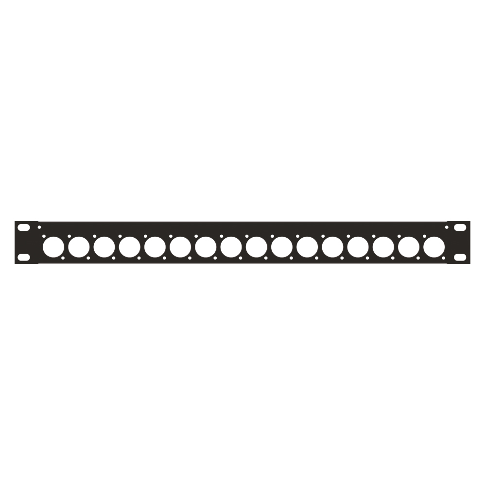Rack panel, universal D series, Finish RAL 9011 smooth matt, 1 HE, sheet steel 1.2mm, black