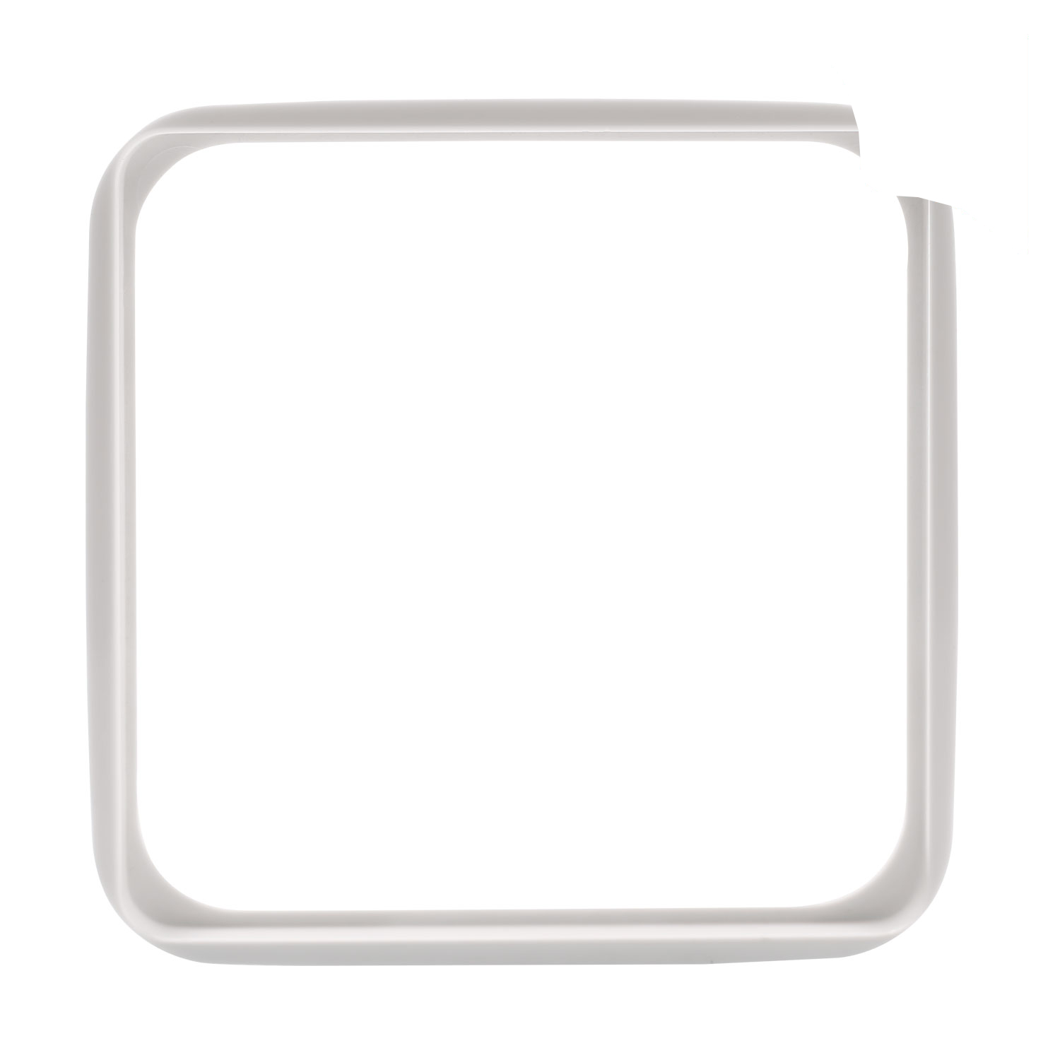 Adapter frame for flush mounting and front panels with rounded corners , scale: 55x55x1,9 mm, plastic, colour: white