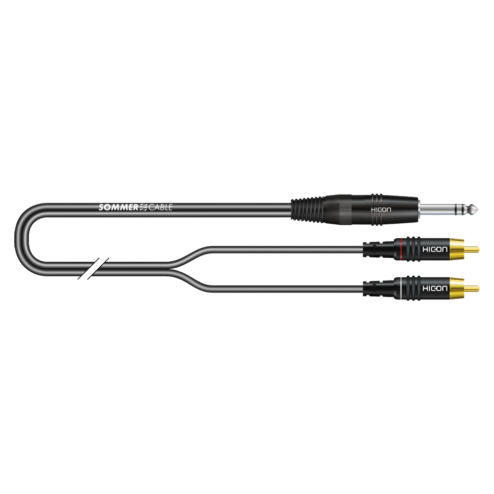 Patch cable, balanced SC-Onyx, 1 x 0,25 mm² | jack / RCA, HICON