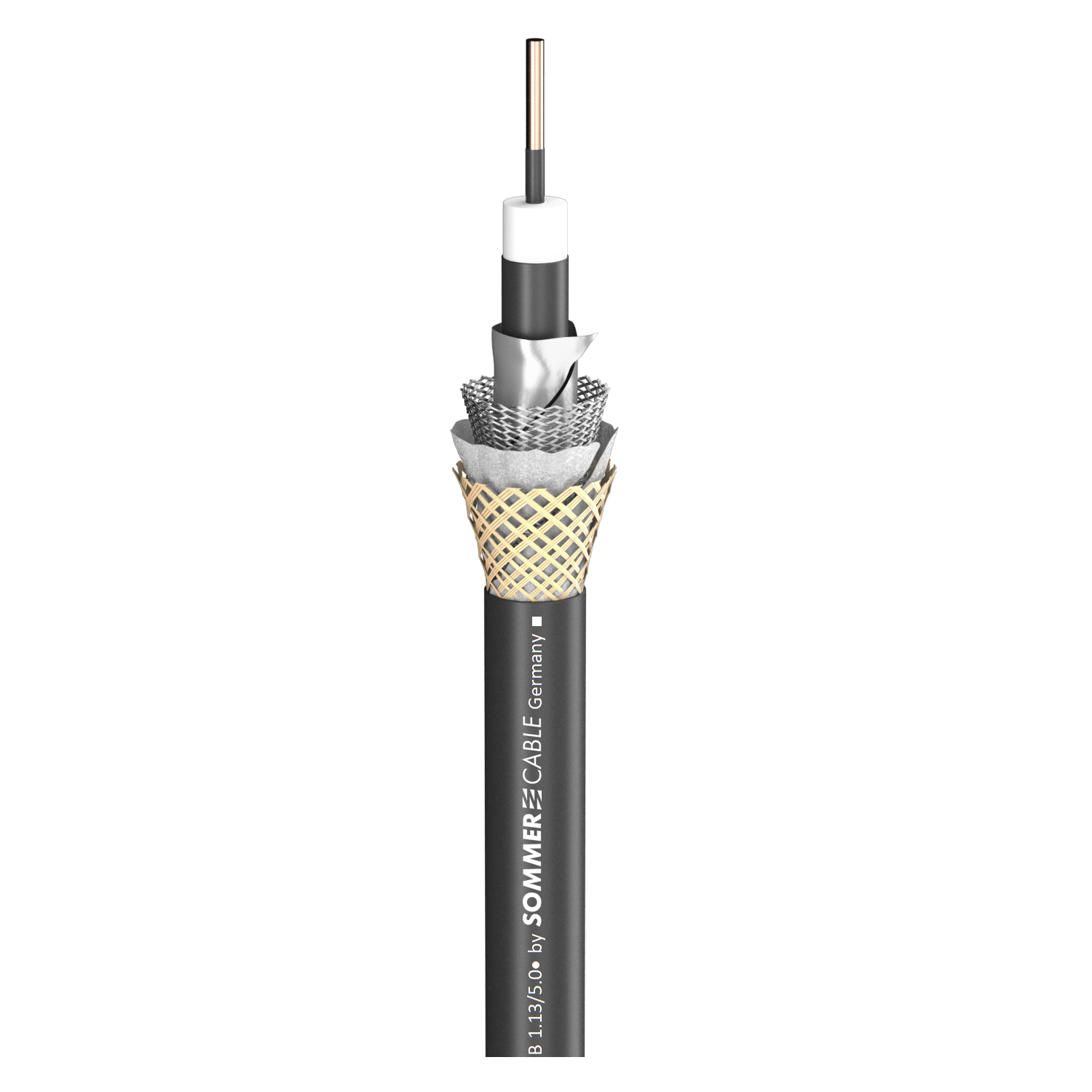 SAT-Kabel HD, 120dB, longlife, aramid-reinforced SC-Aqua-Marinex-Astral-LLX; 1 x 1,13; PUR-SR with ARAMID reinforcement and special protective coating Ø 8,50 mm; black