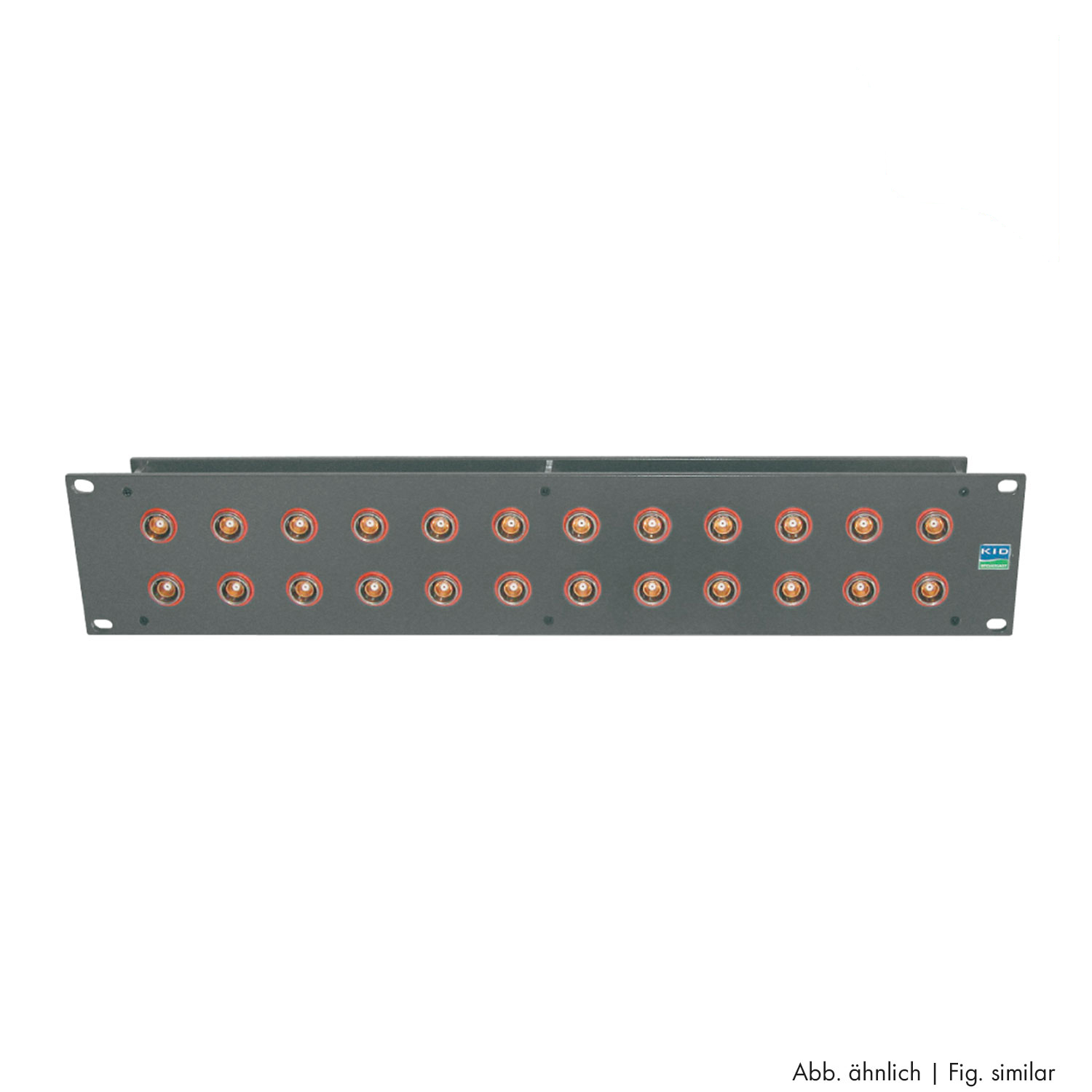 KID Video patch panel 1 x 20 DS , 1 HE, 12 BE, DS socket; DAMAR & HAGEN; without 75 Ω termination, 4 mm Aluminium, colour: grey