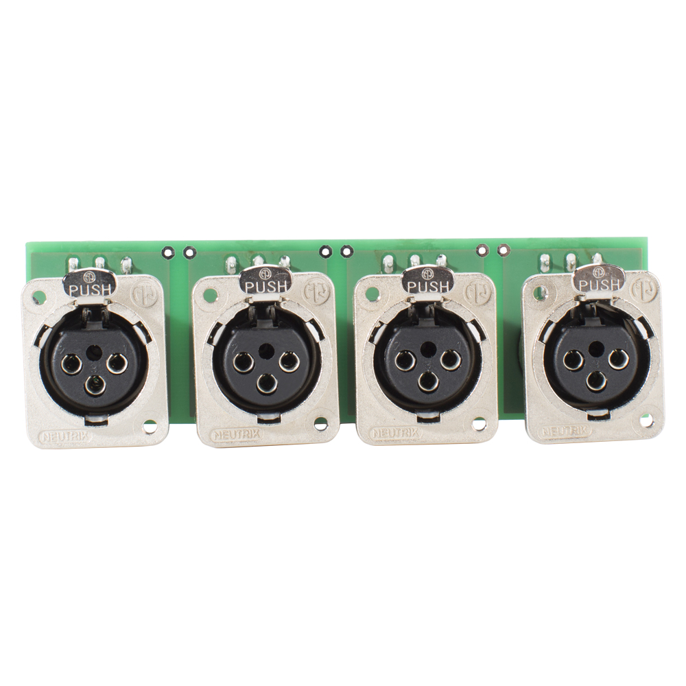 SOMMER CABLE INSTALL-Module 4 x XLR D-Series female, 3-pole , metal-, triple plug-spring clip-, silver plated contact(s), nickel, for BB-Series 19", PlugMama, THE BOXX