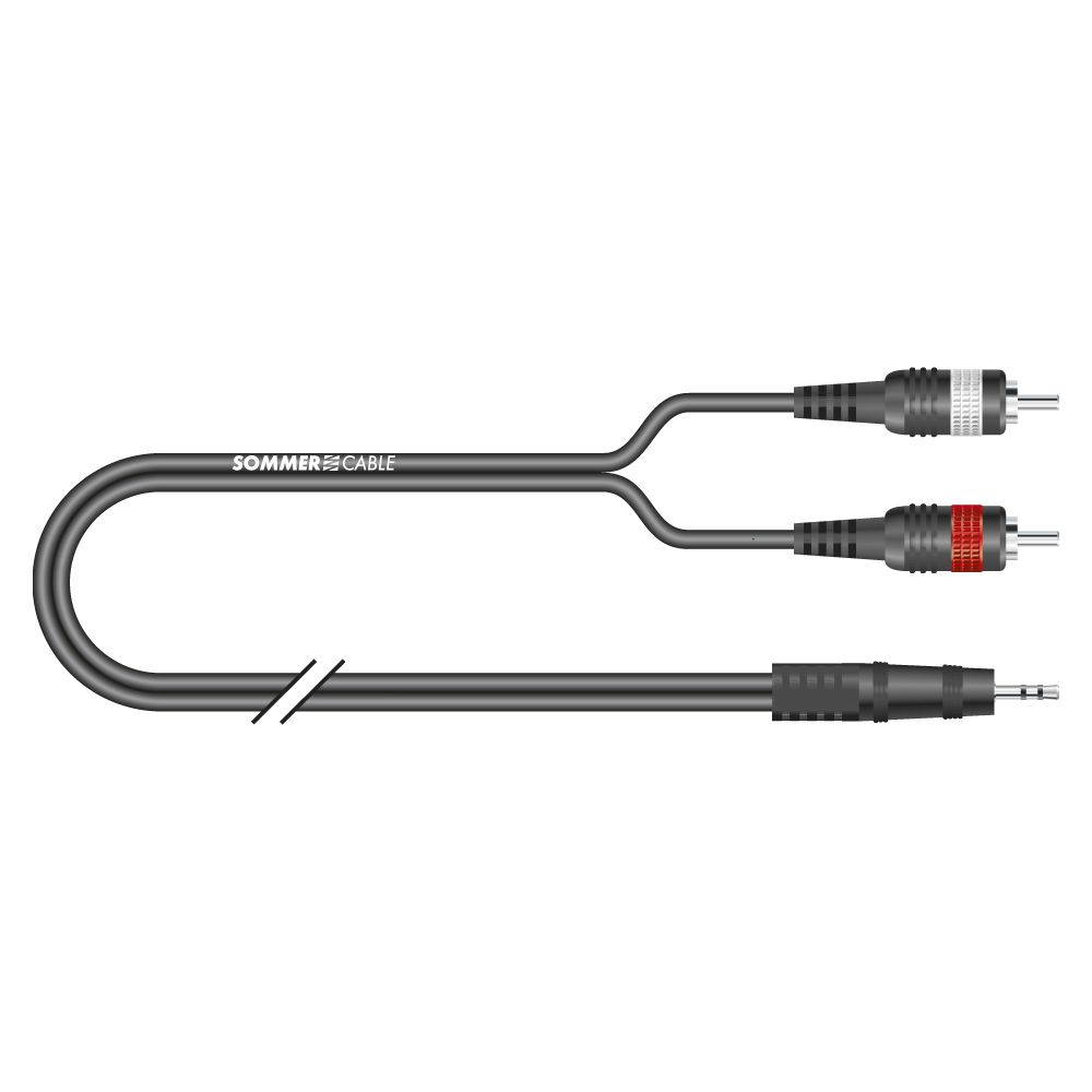 Rca cable RCA / MiniJack, 2  | RCA phono, HICON / 3.5 mm stereo mini jack