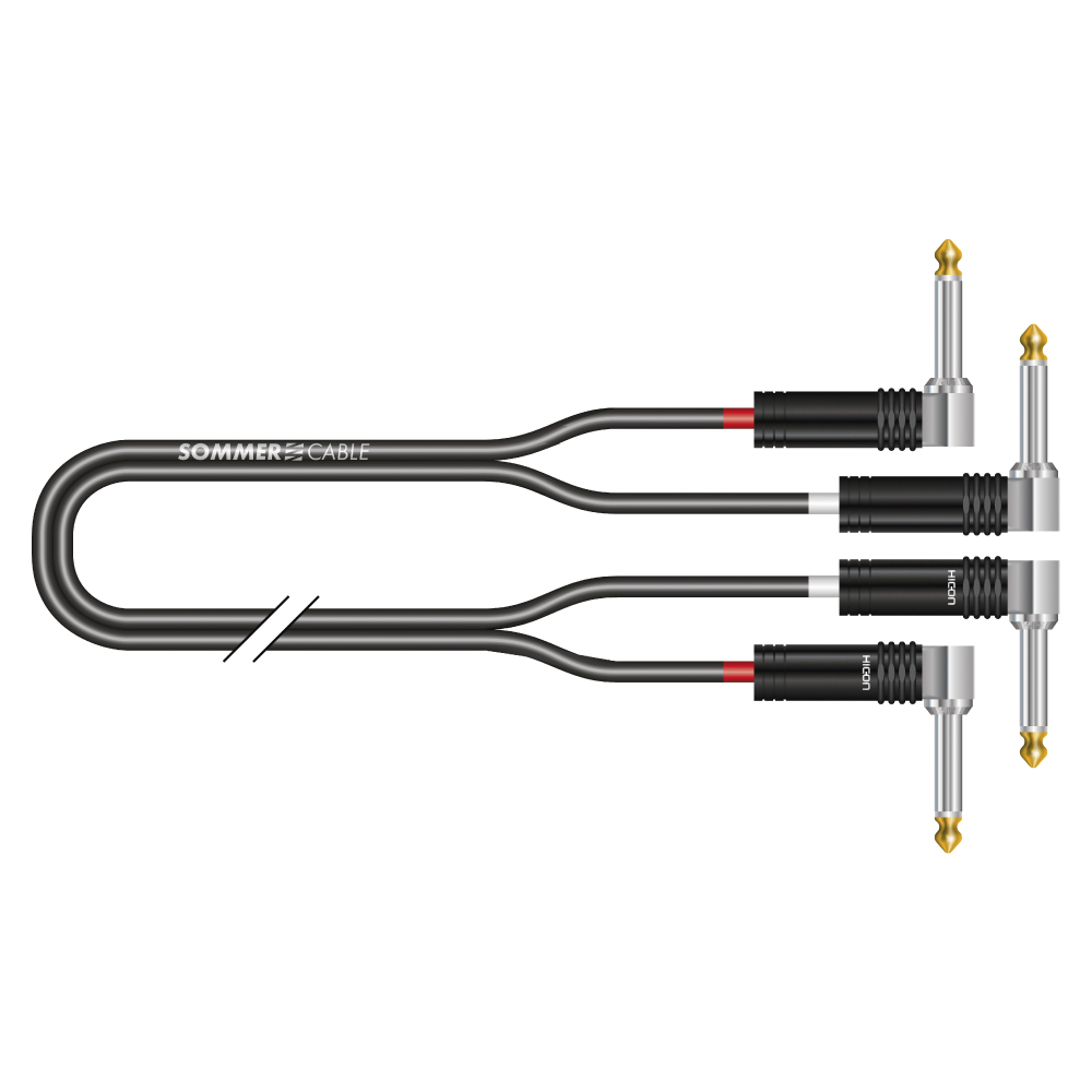 Stereo keyboard cable SC-Onyx, 1 x 0,25 mm² | jack 90° / jack 90°, HICON