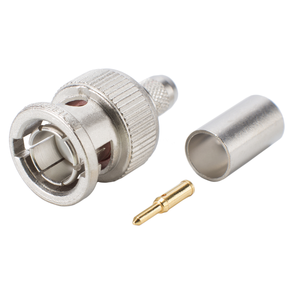 Telegärtner BNC HD-SDI crimp-male connector, straight, nickel