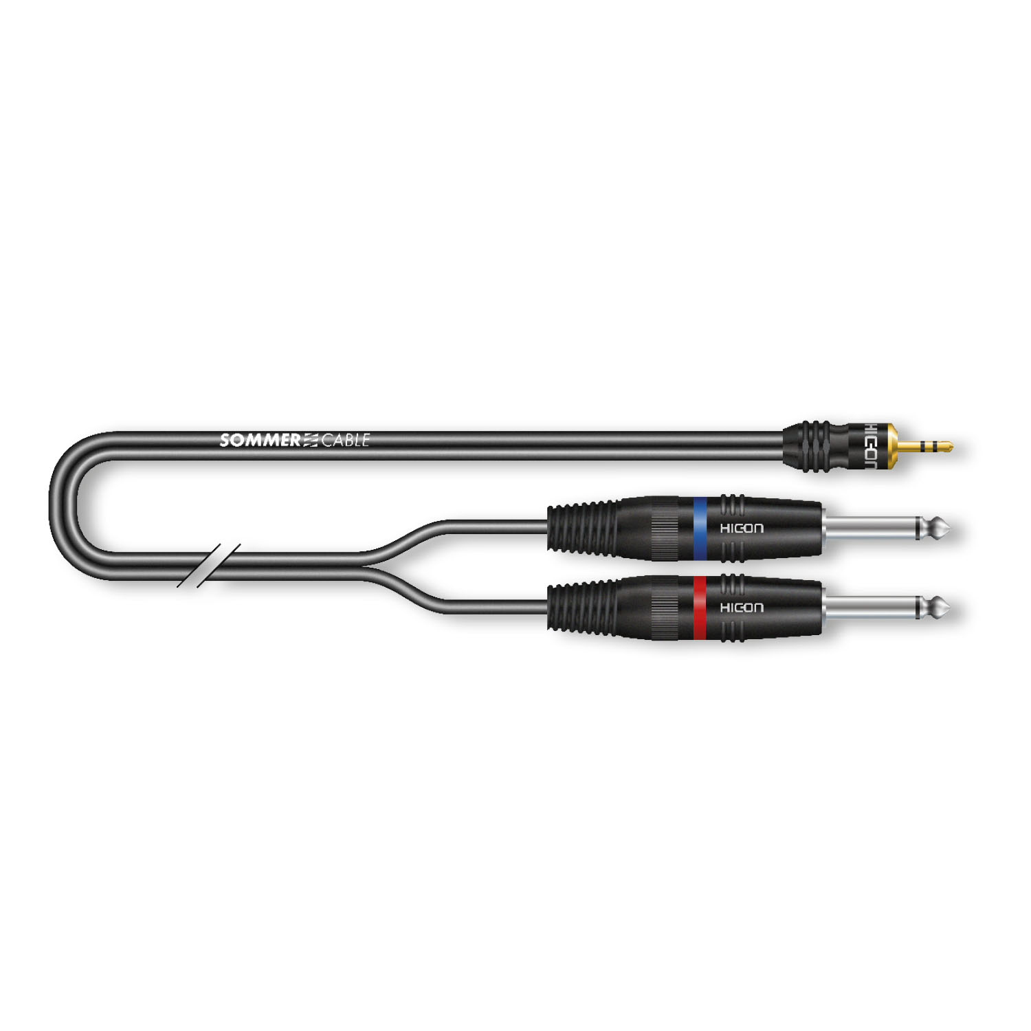 Stereo split cable SC-Onyx, 1 x 0,25 mm² | mini-jack / jack, HICON