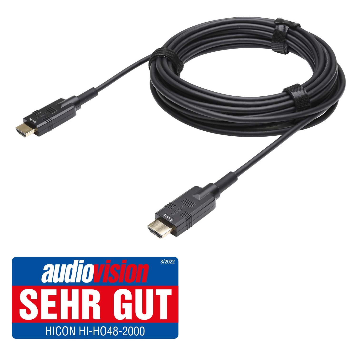 Optisches HDMI® Kabel, 10K, HICON-Metallstecker