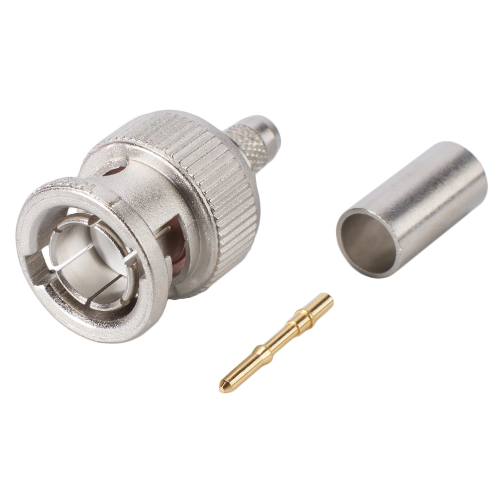 Telegärtner BNC HD-SDI crimp-male connector, straight, nickel