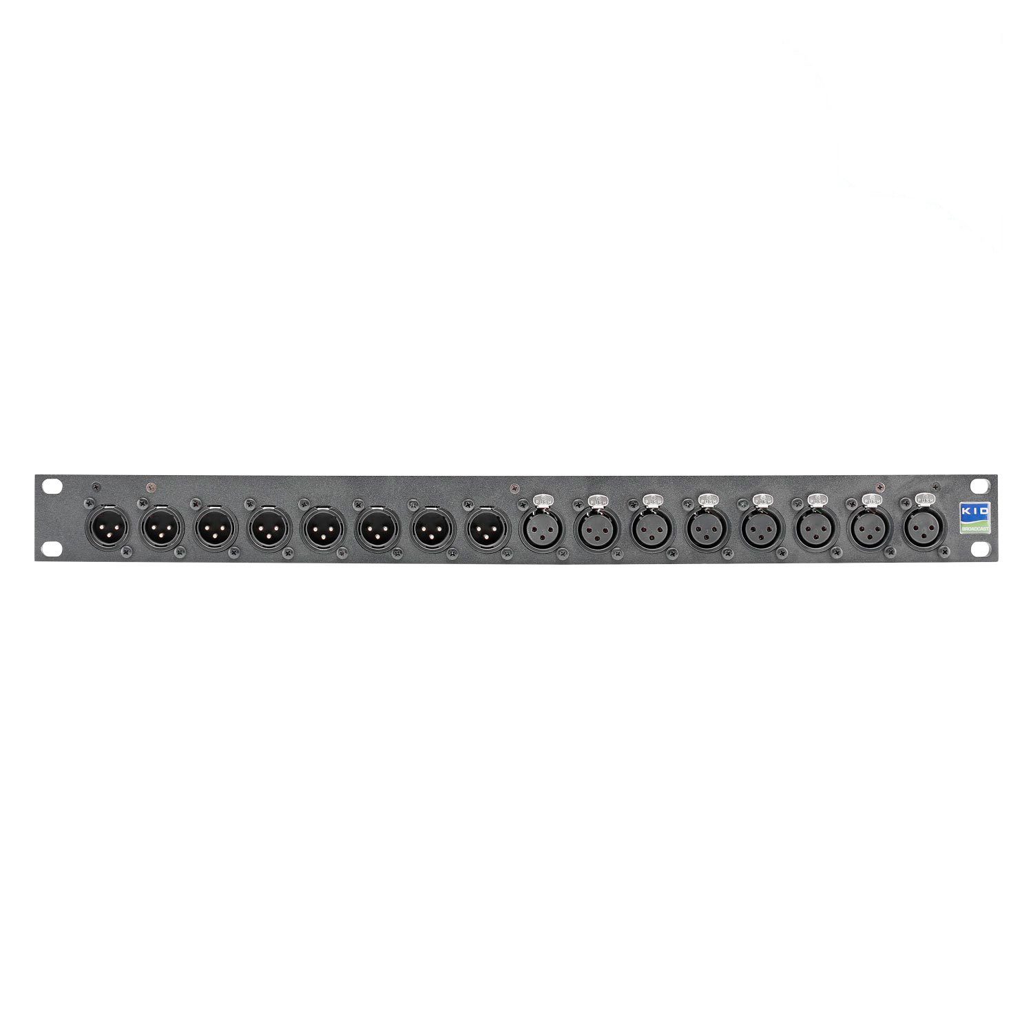 Sommer cable Audio-connection panel XLR , 1 HE, 12 BE, XLR 3-pole male/XLR 3-pole female, 4 mm powder-coated aluminum, colour: graphite gray RAL 7024