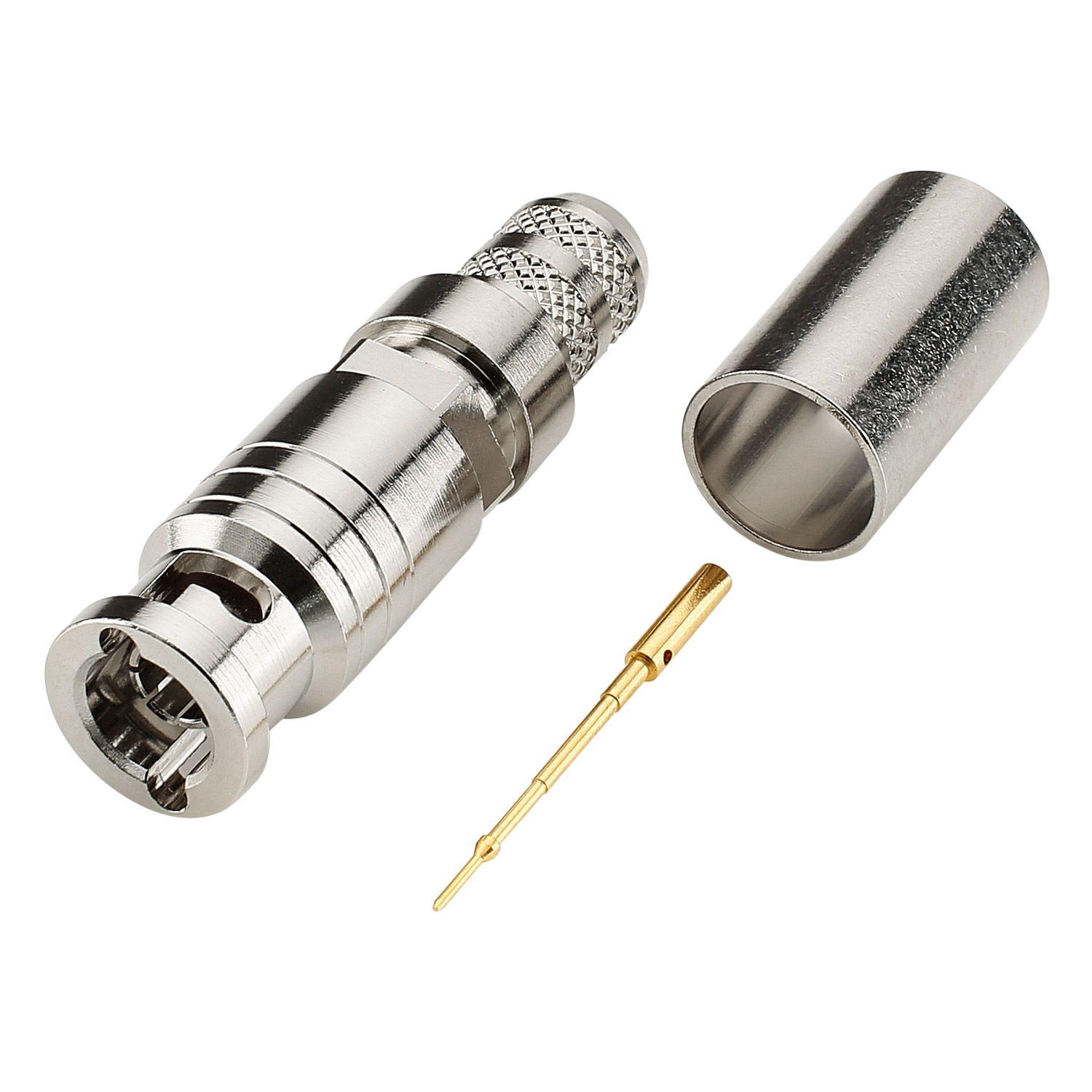 TELEGÄRTNER MINI BNC Crimp-stecker, gerade, nickel