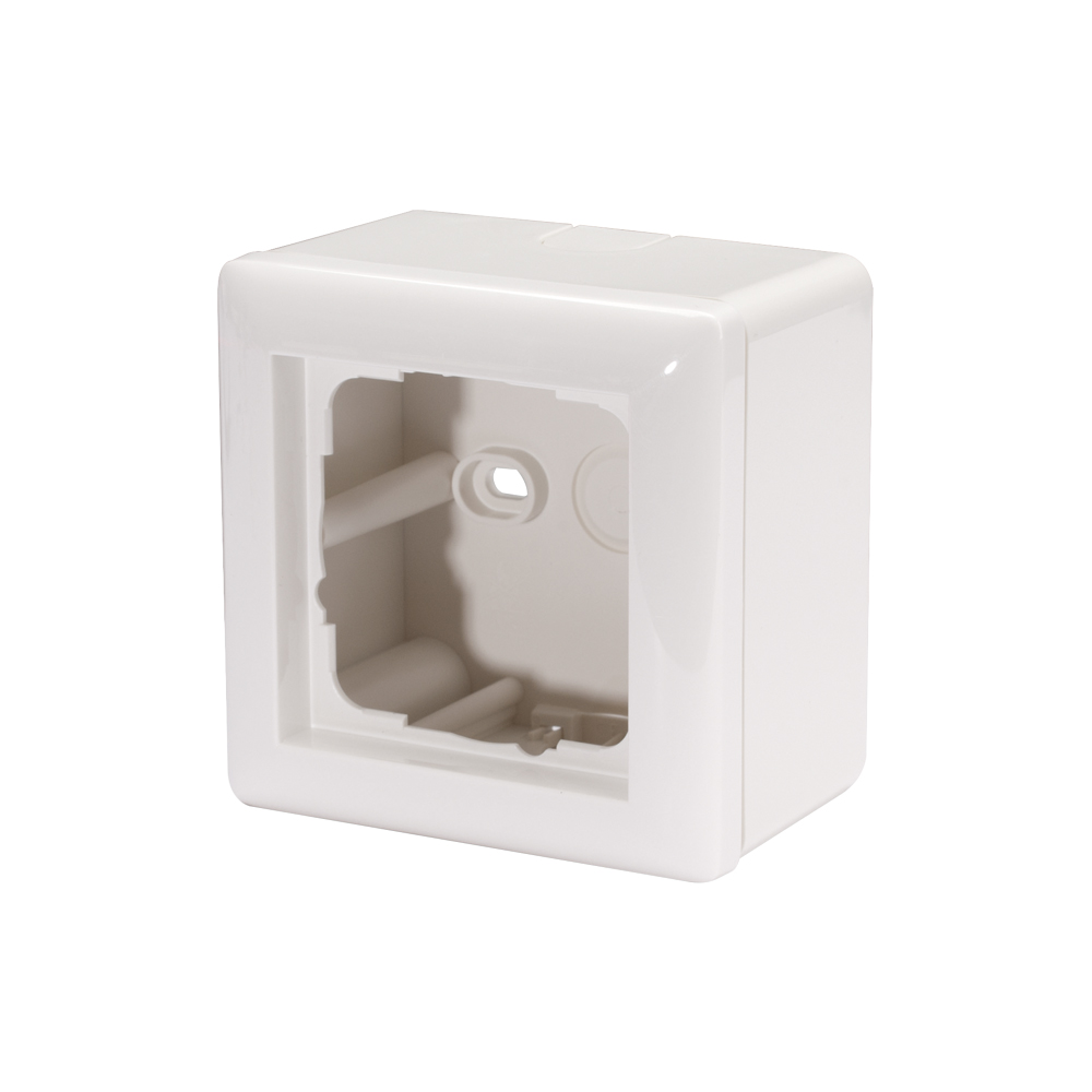 Surface-mounted for 1 x 55x55-module , scale: 55x55 mm, plastic, colour: pure white