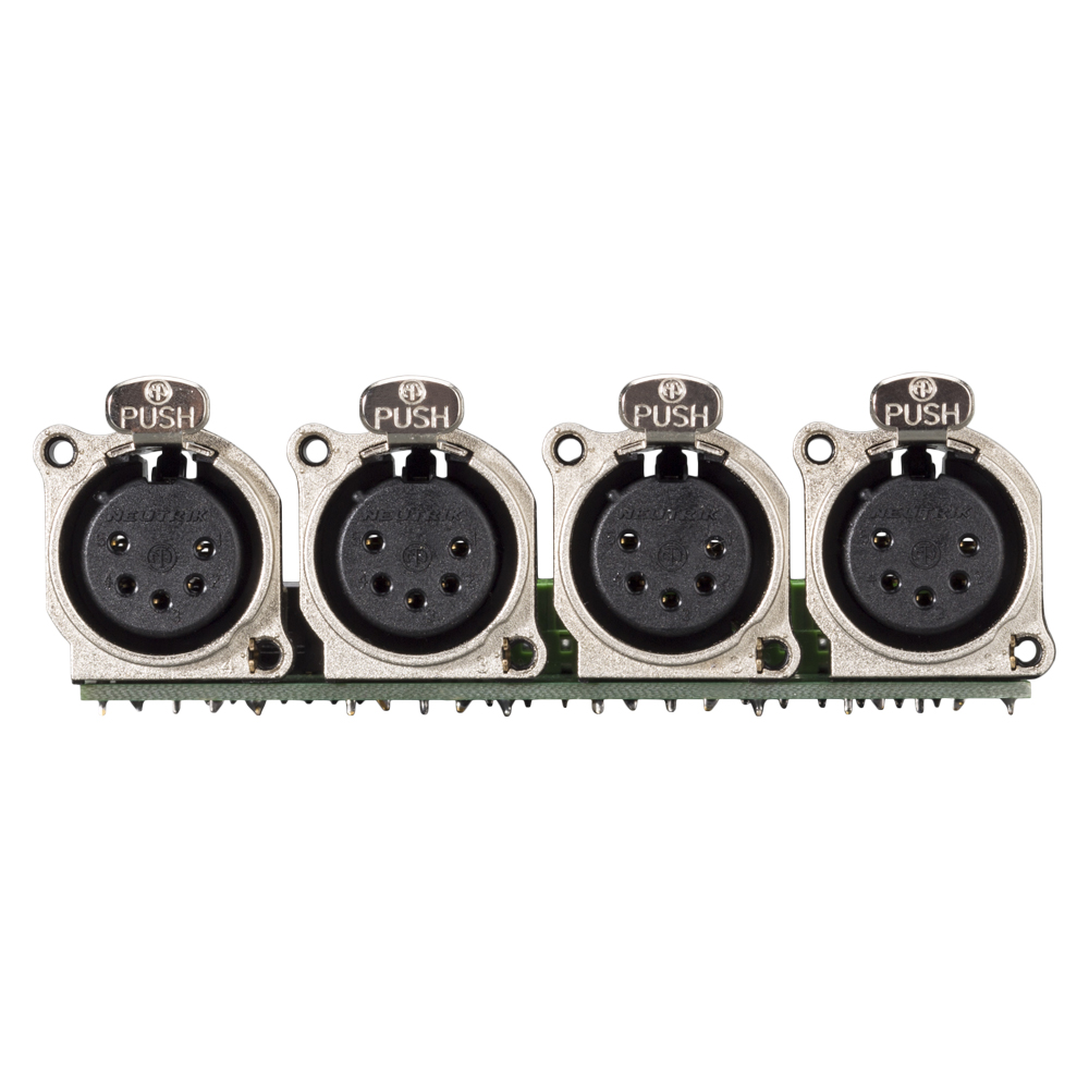 Connector Module 4 x XLR B-Series female, 5-pol , 1 HE, 3 BE, metal-, 20 lift terminals + 14-pole blade terminal-, silver plated contact(s), nickel, for SYS-series