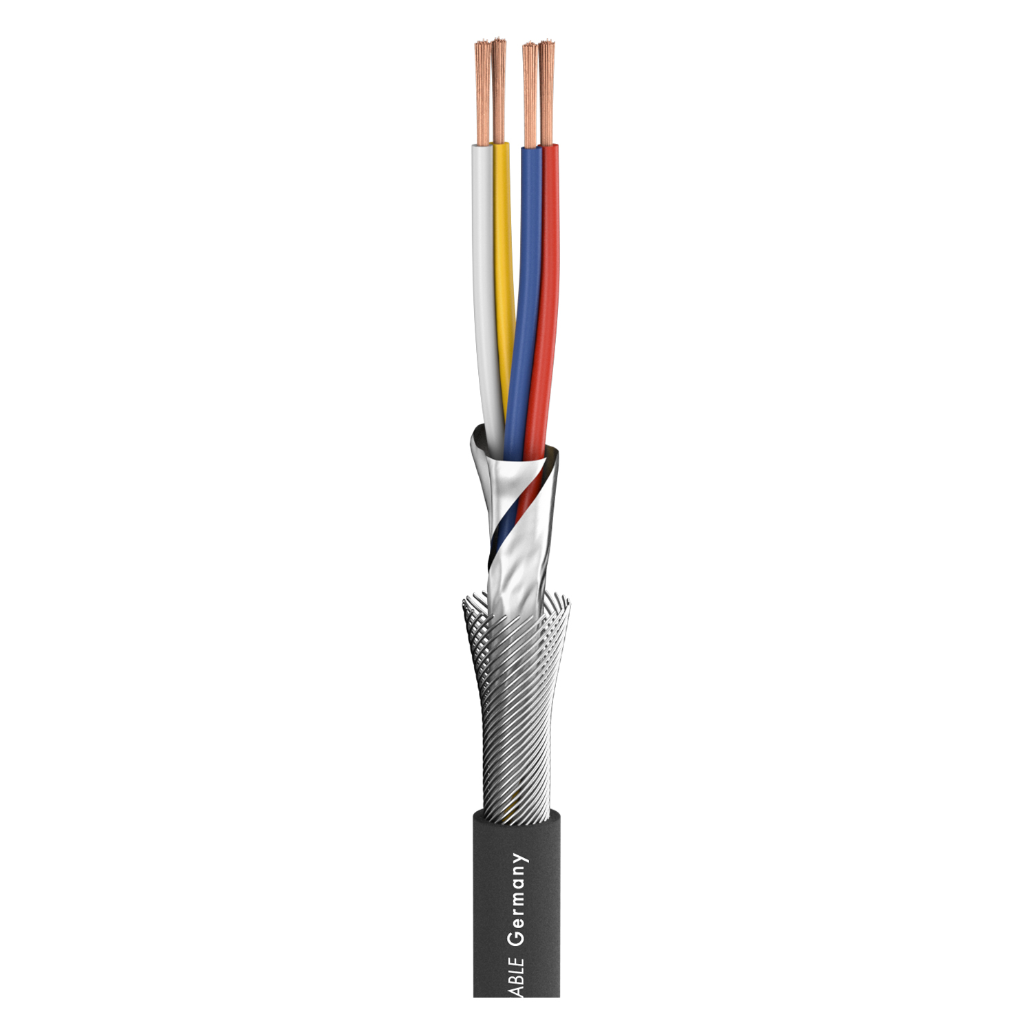 Microphone Cable SC-Square 4-Core MKII; 4 x 0,20 mm²; PVC Ø 6,50 mm; black