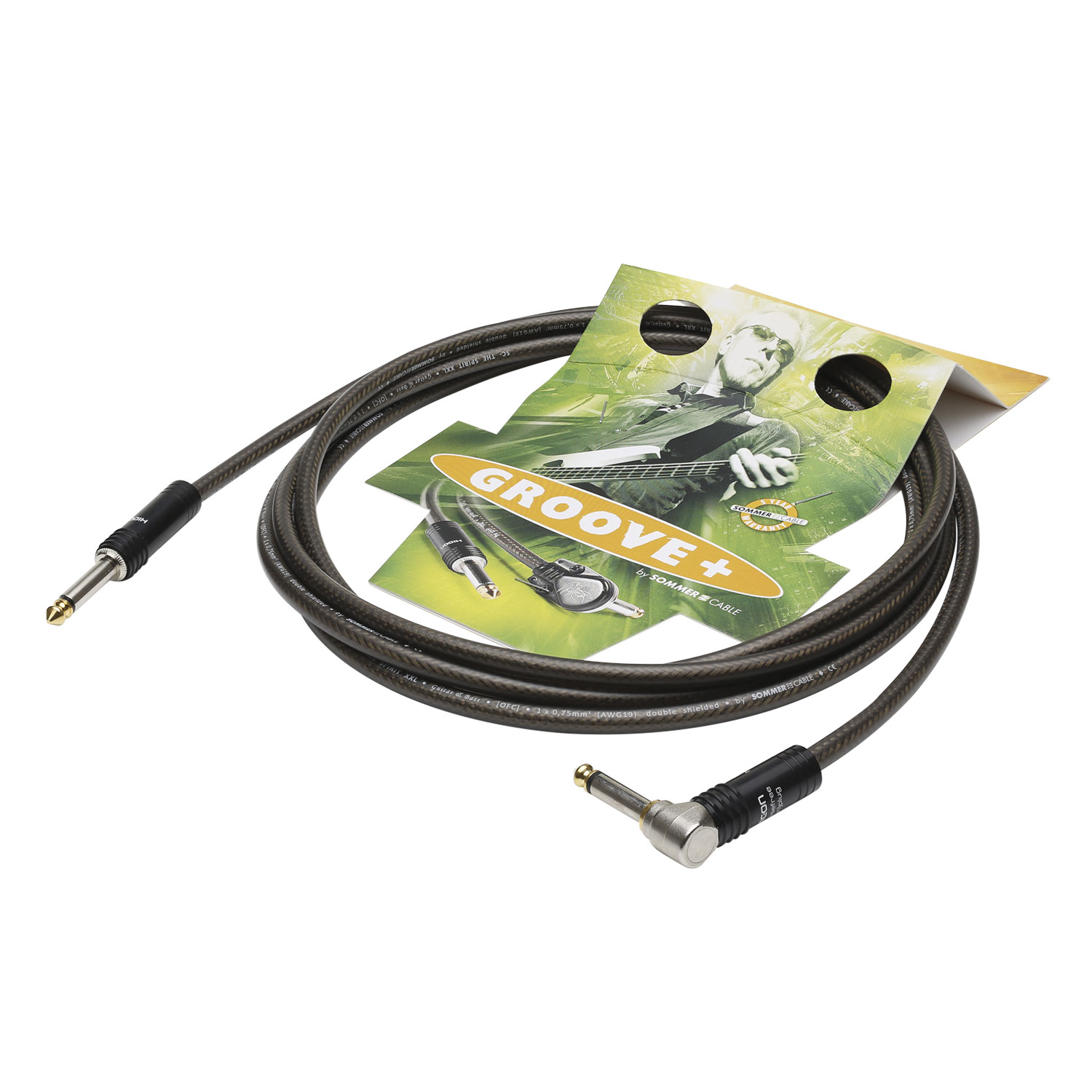 Instrument cable SC-Spirit XXL, 1 x 0,75 mm² | jack / jack 90° NOISEFREE, HICON