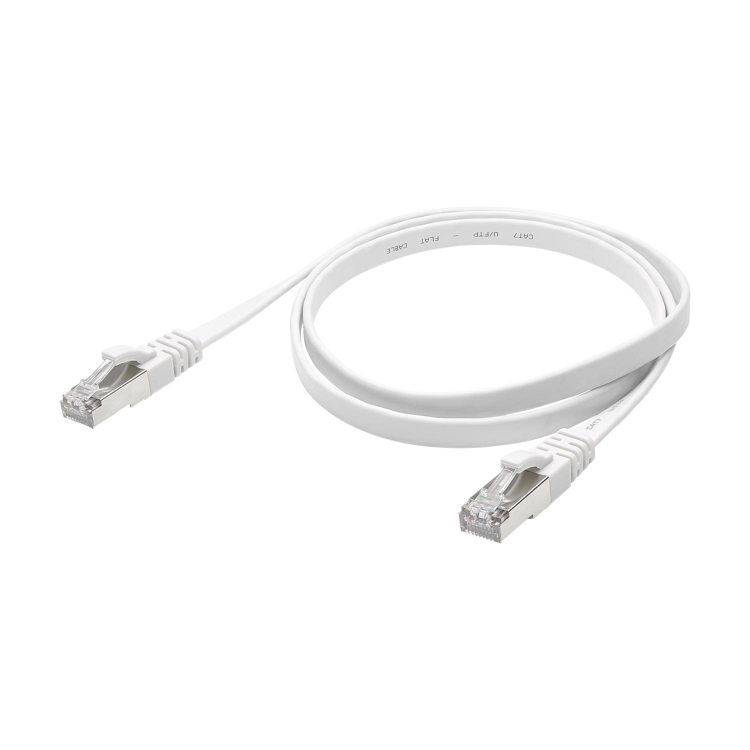 Cat.6a Basic flat cable U/FTP RJ45 RJ45 | white | 10,00m | C7FC-1000-WS