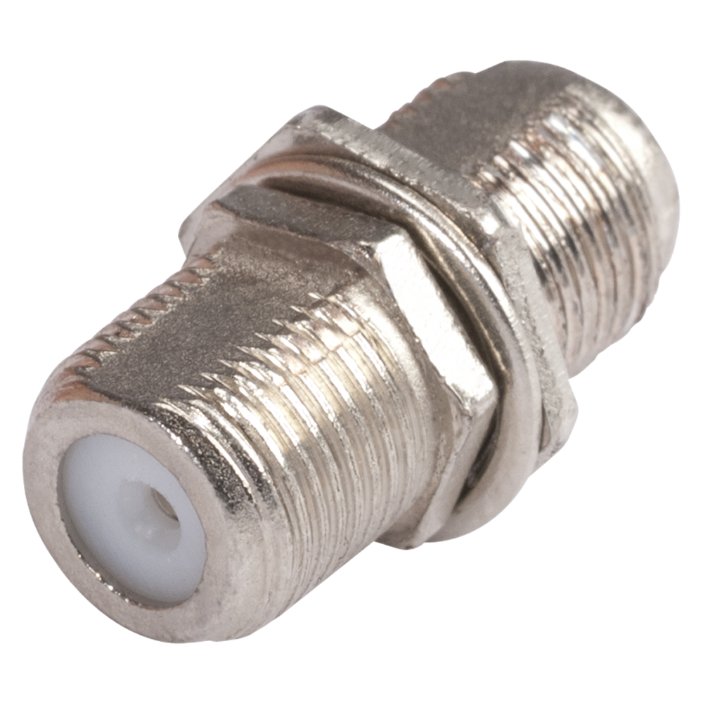 HICON F-plug, 2-pole , metal-, Patch-female connector, nickel plated contact(s), screw thread, nickel