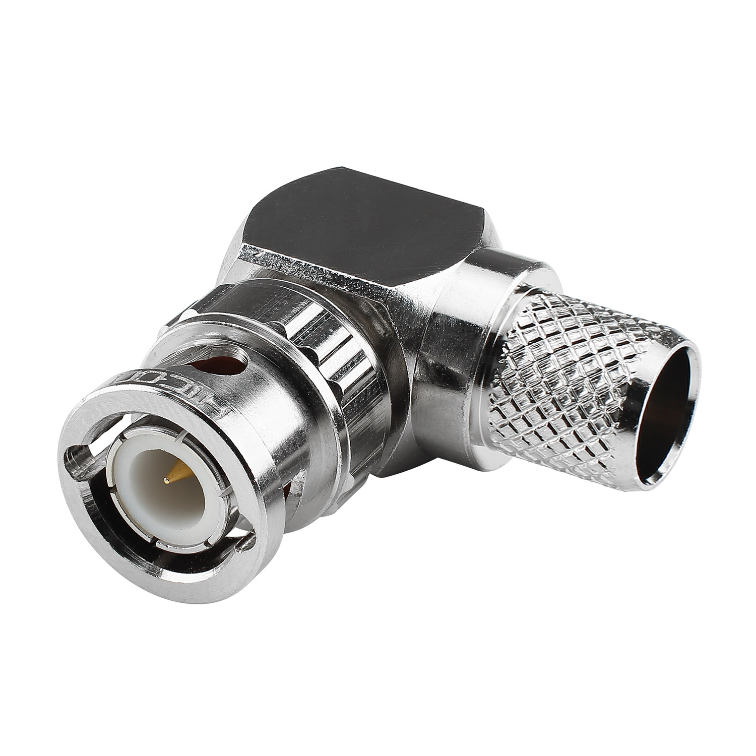 HICON BNC crimp-male connector, 90° angled, nickel