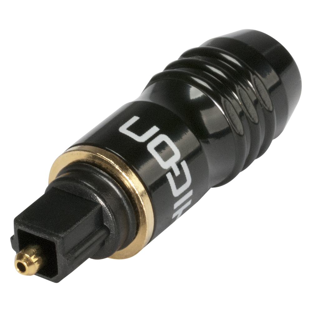 HICON TOSLINK, metal-, screw-type-male connector, straight, black