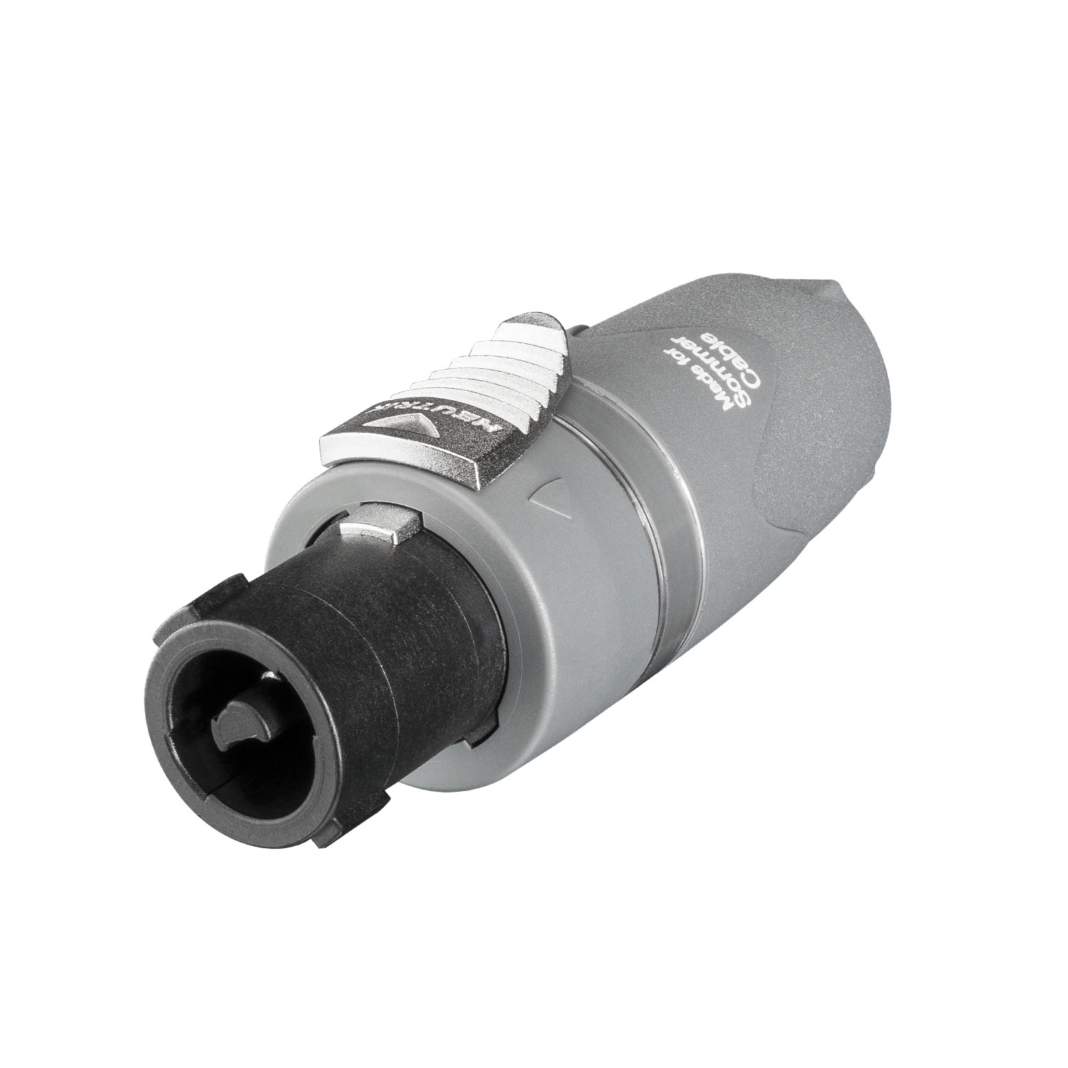 NEUTRIK® speakON®, 2-pole , plastic-, screw terminal w/o wire protection-female connector, silver plated contact(s), straight, max. 4 mm², grey, 50 pcs.