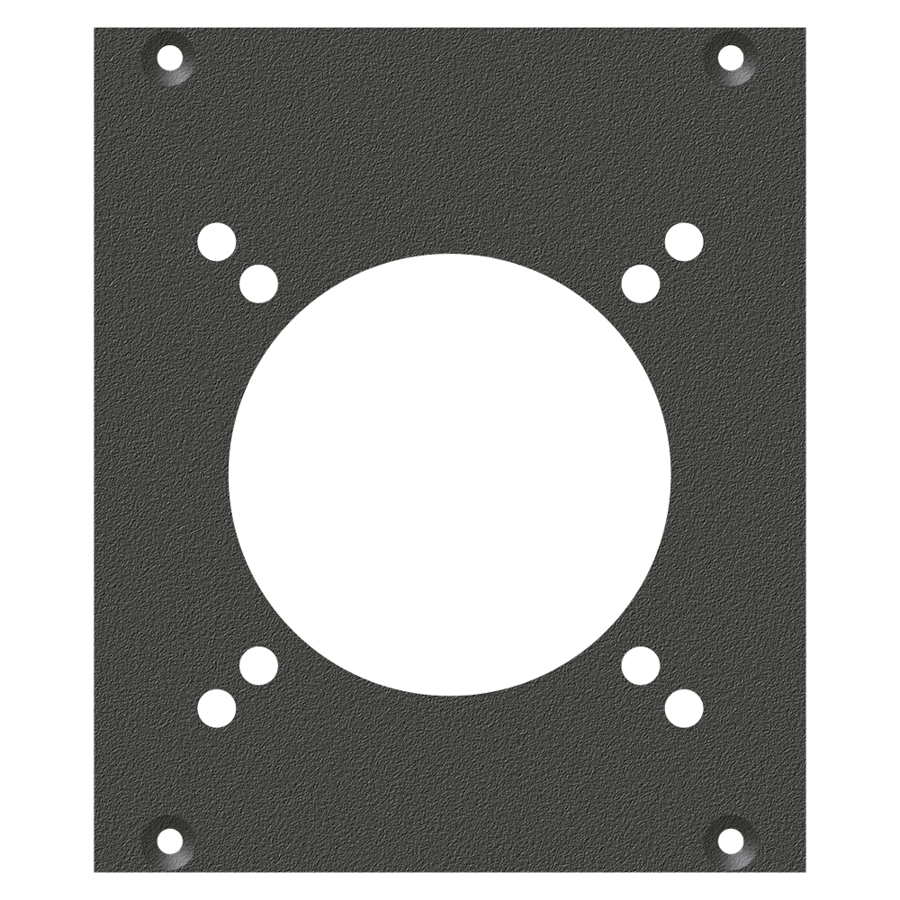 front panel CEE3-Hole, 2 HE, 2 BE for SYS-series, Galvanized sheet steel, colour: anthracite, RAL 7016