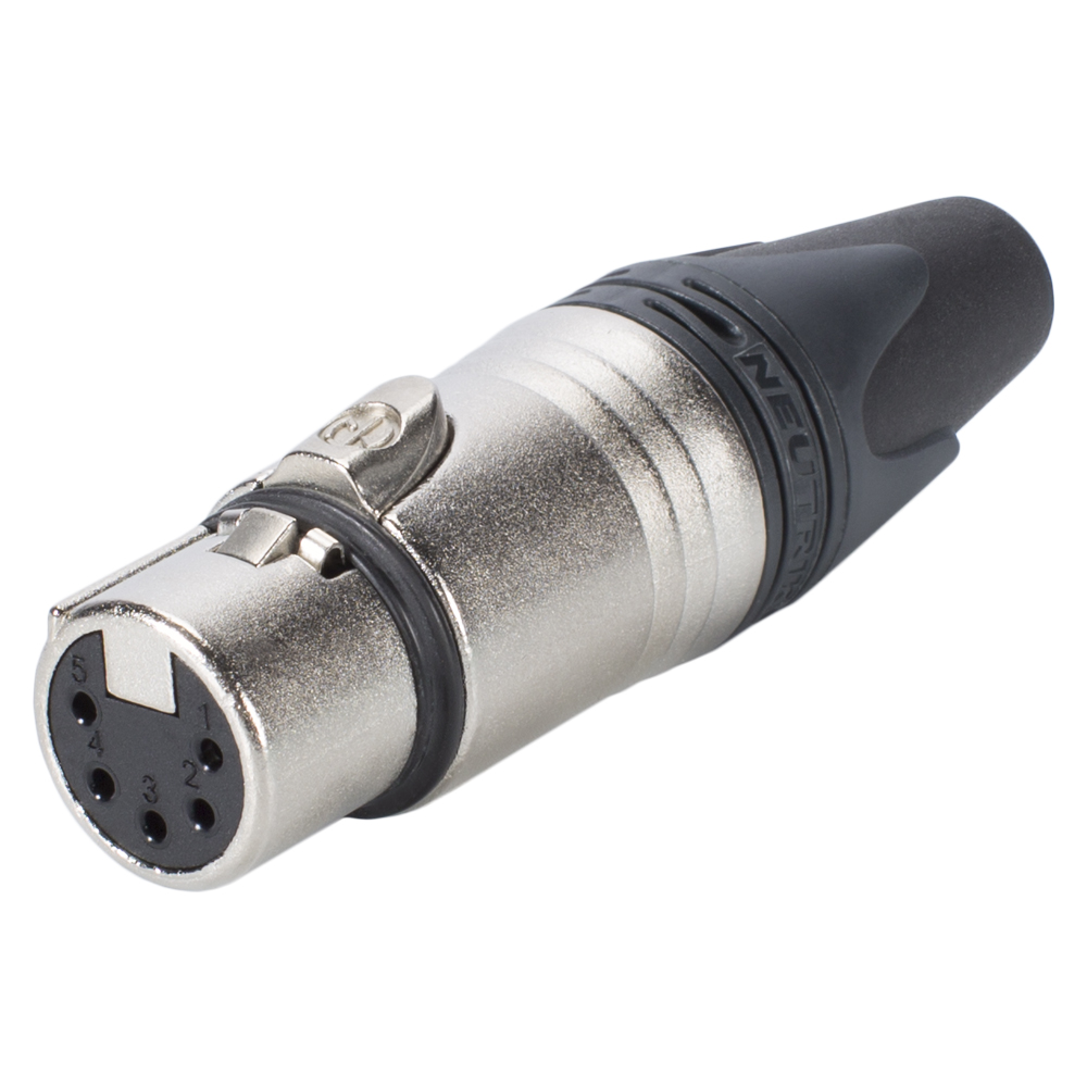 NEUTRIK® XLR, 5-pol , metal-, Soldering-female connector, silver plated contact(s), straight, nickel