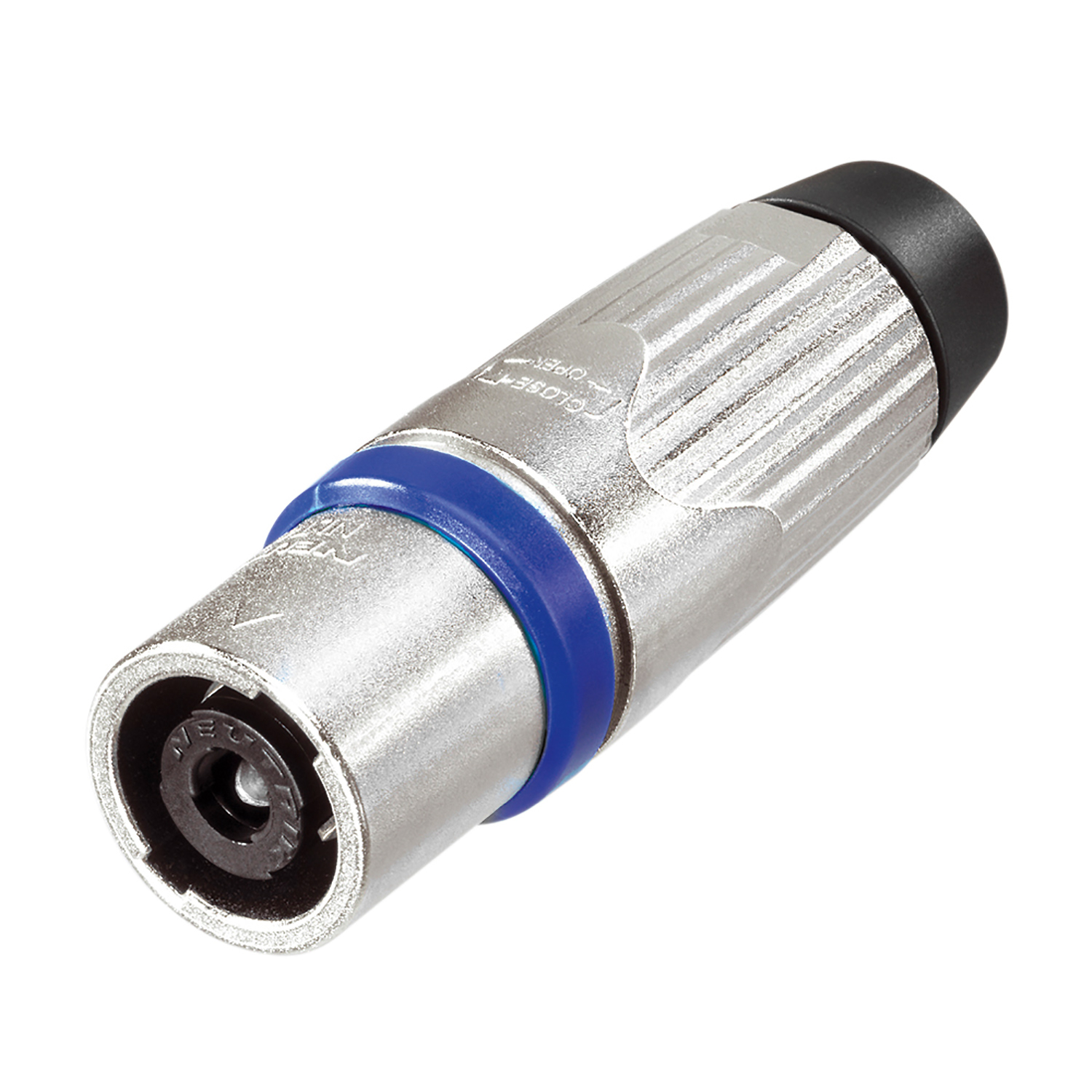 NEUTRIK® speakON®, splashproof IP54 , 4-pole , metal-, Soldering-male connector, silver plated contact(s), straight, max. 6 mm², nickel