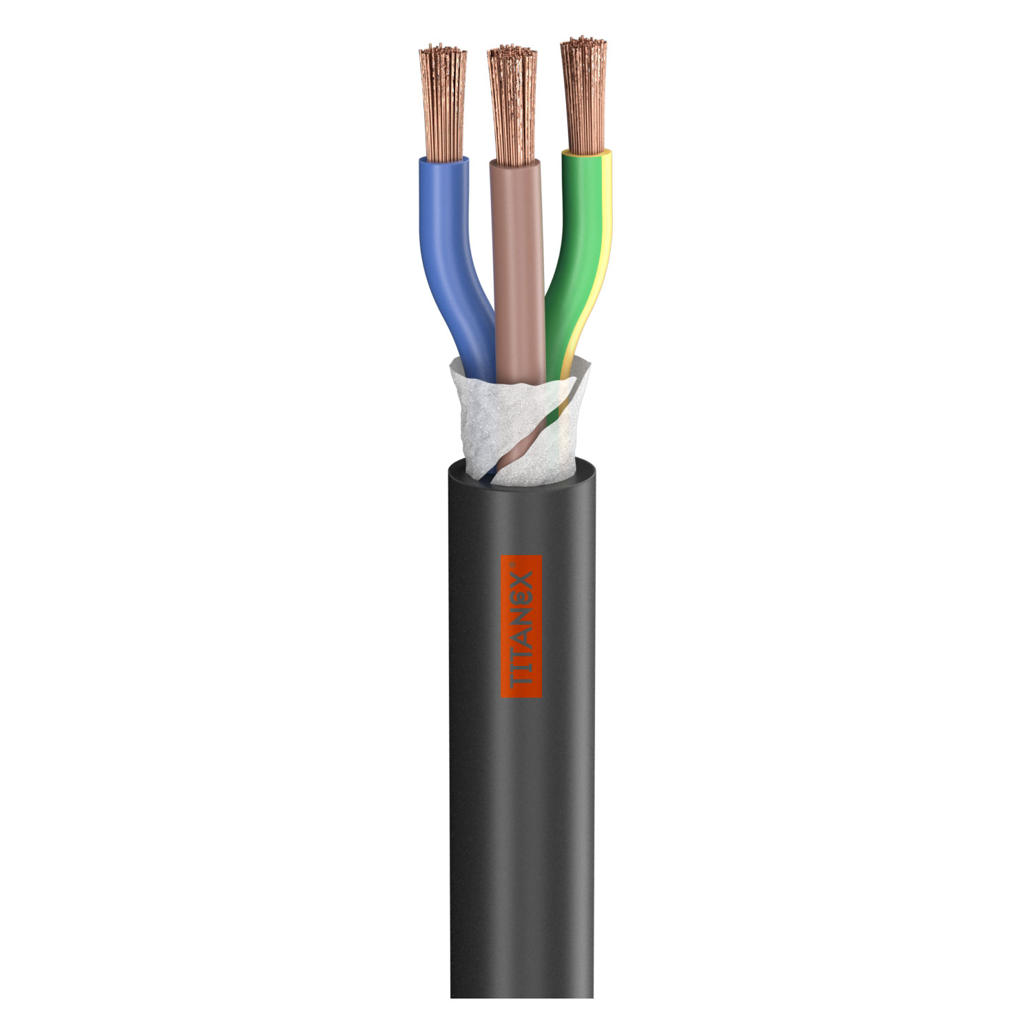 Rubber Sleeve Cable SC-Rubberflex Titanex ®; 3 x 4,00 mm²; rubber, Ø 14,00 mm; black