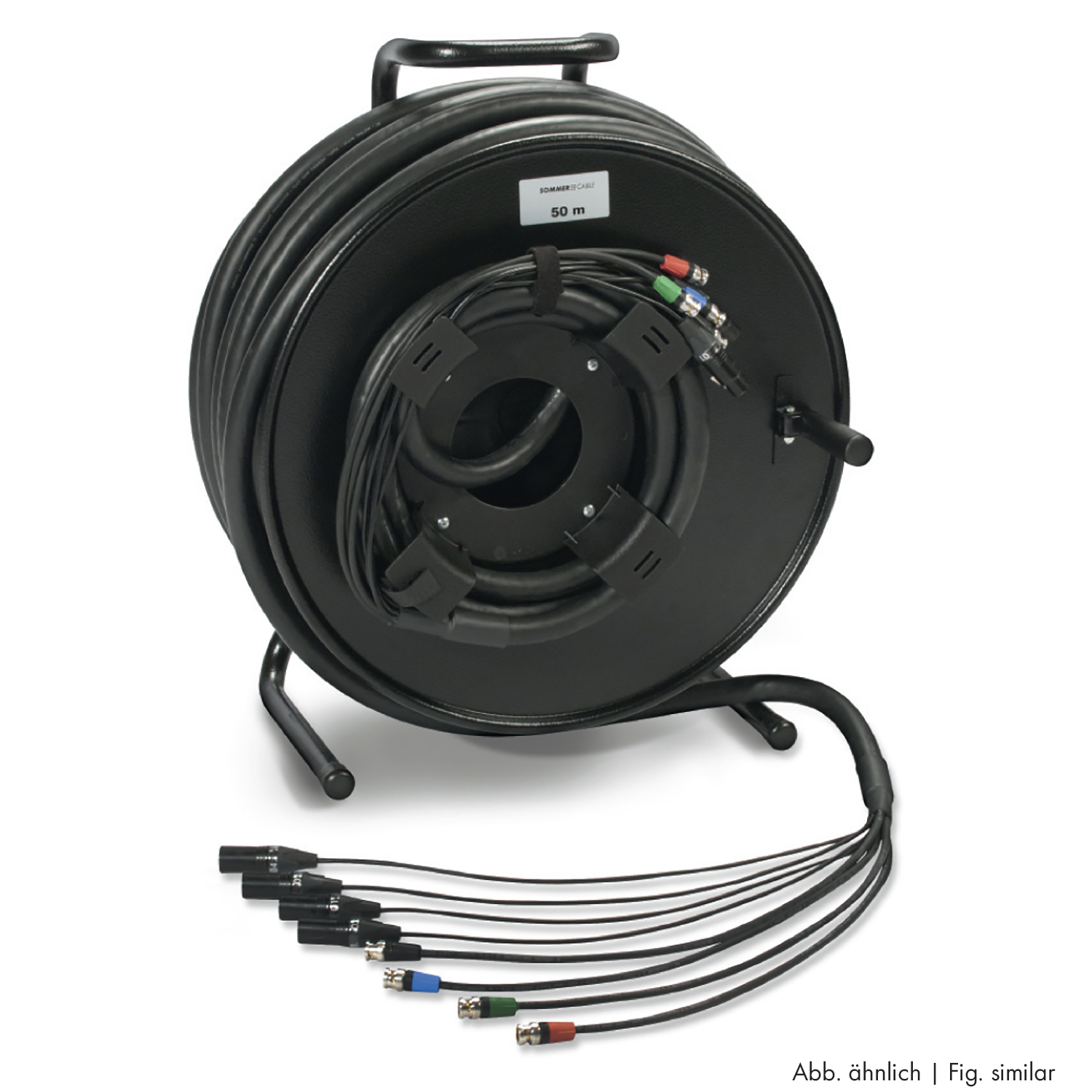 Sommer cable MADI Connection systems , XLR 3-pole female/XLR 3-pole male/rearTWIST® BNC connector male; NEUTRIK®; on SCHILL HT series cable reel with auxiliary coil KOMB.RM