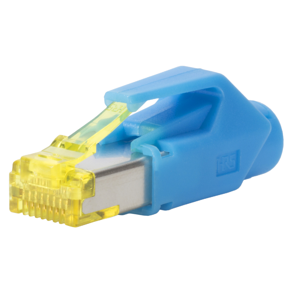 HIROSE RJ45 CAT.6a, 8-pole , plastic-, crimp-male connector, gold plated contact(s), straight