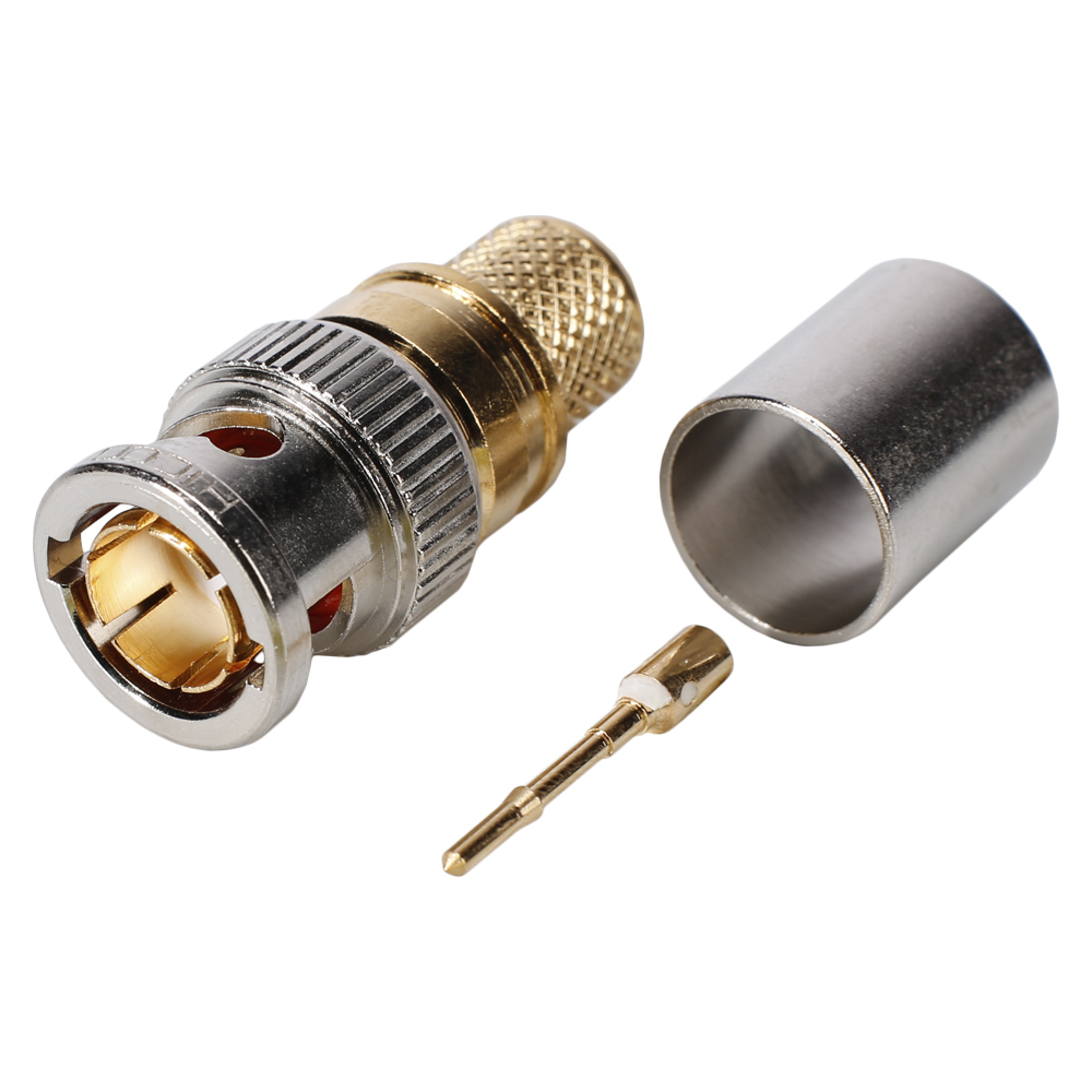 HICON BNC 3G-SDI crimp-male connector, straight, nickel